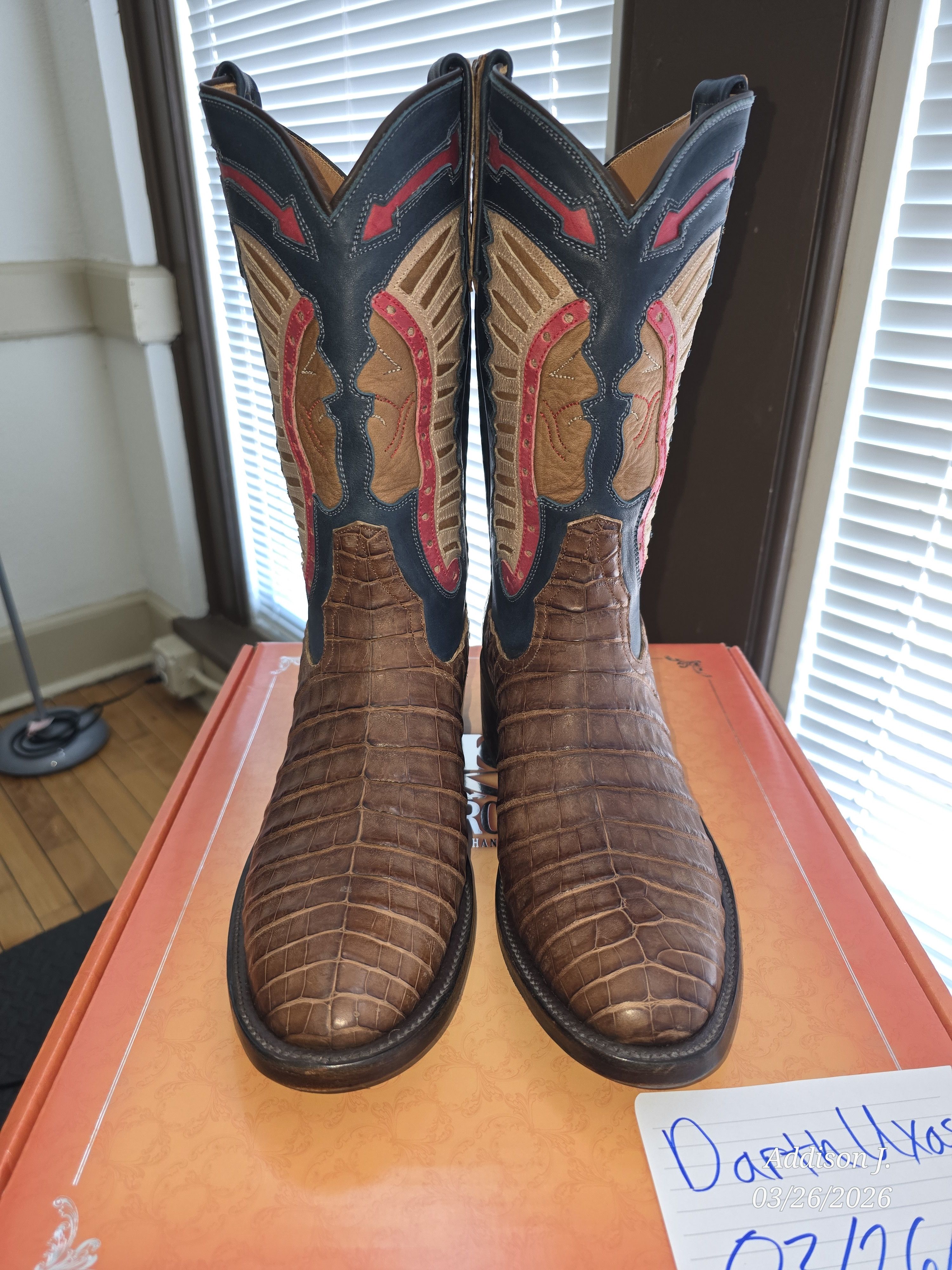Rios of Mercedes Chocolate Caiman and Mustang Chief Boot Size US 11 / EU 44 - 3 Thumbnail