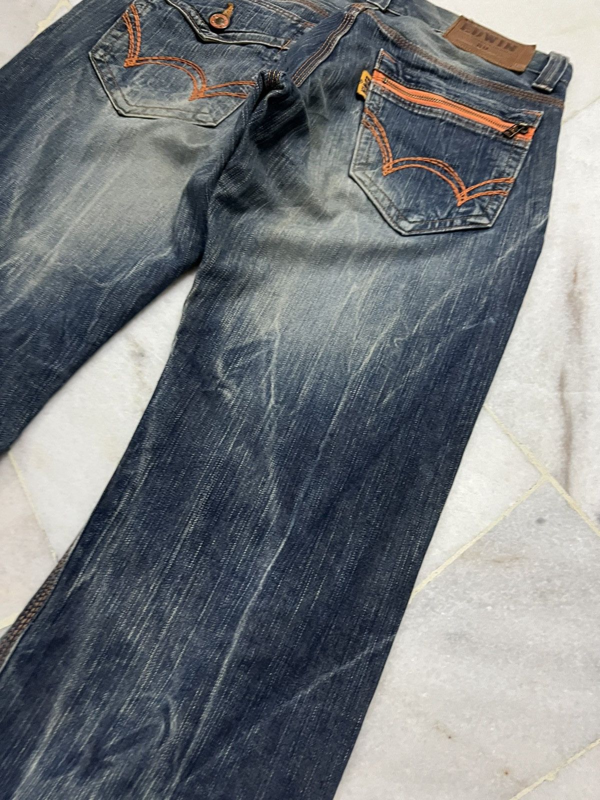 Edwin × If Six Was Nine × Japanese Brand 💥Flare💥 Edwin Exclusive Vintage XV Distress Mud Wash Jean Size US 34 / EU 50 - 17 Thumbnail
