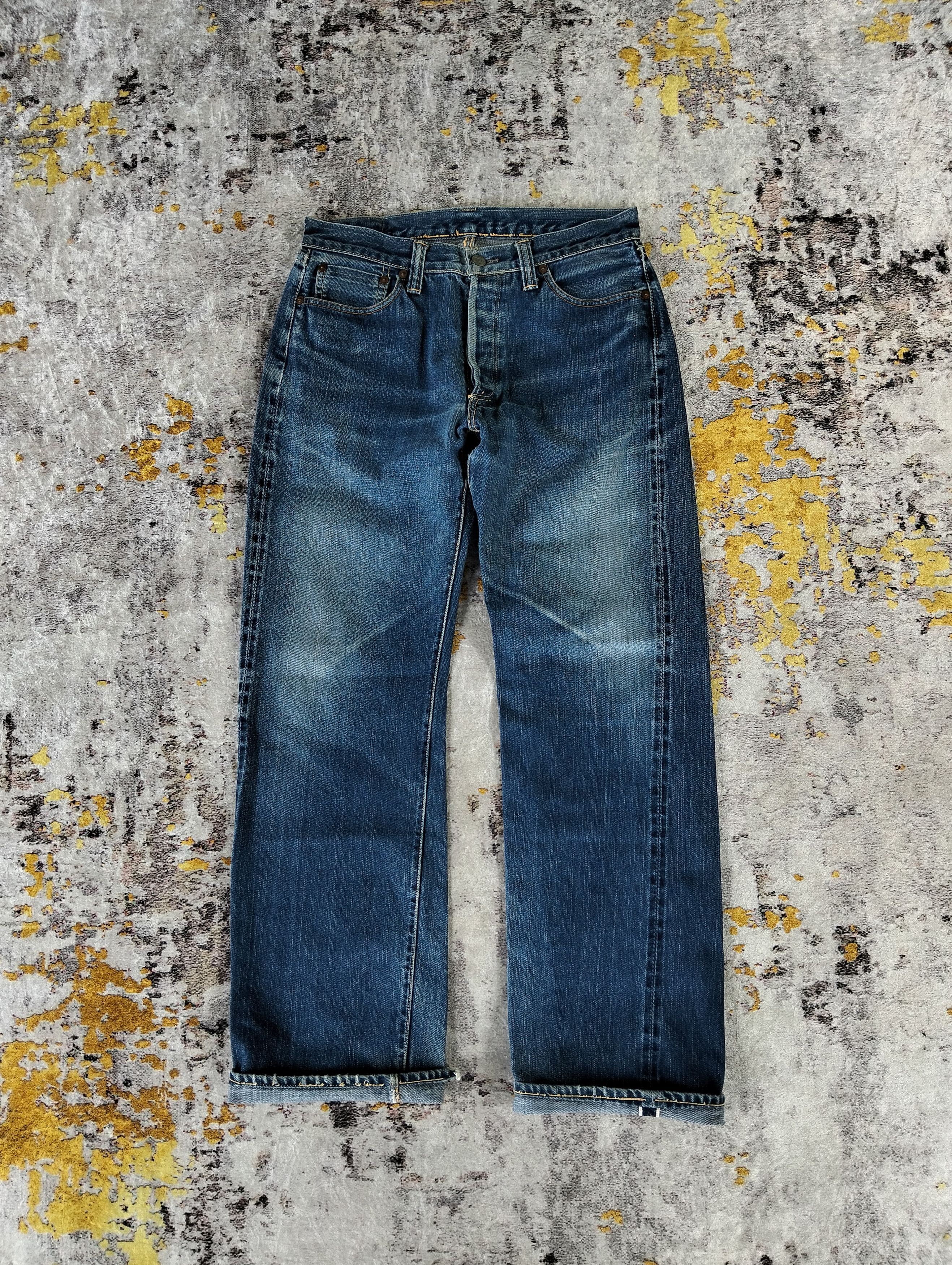 The Flat Head Vintage The Flat Head Button Fly Orange Line Selvedge Denim Size US 30 / EU 46 - 1 Thumbnail