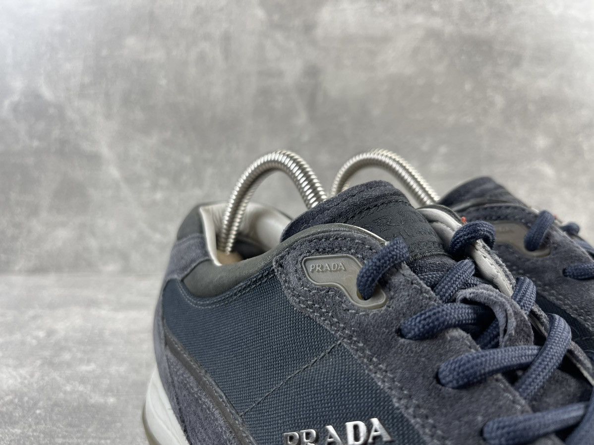 Prada × Vintage Prada Vintage Suede/Leather Navy Sneakers Shoes Size US 8.5 / EU 41-42 - 6 Thumbnail