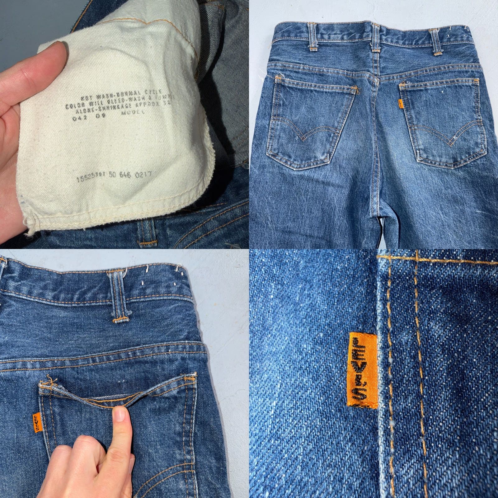 Levi's VINTAGE Levis Big E 60s Orange Tab 646 Bell Bottoms Denim Jeans Bootcut 31x29 Men Size US 31 - 10 Thumbnail