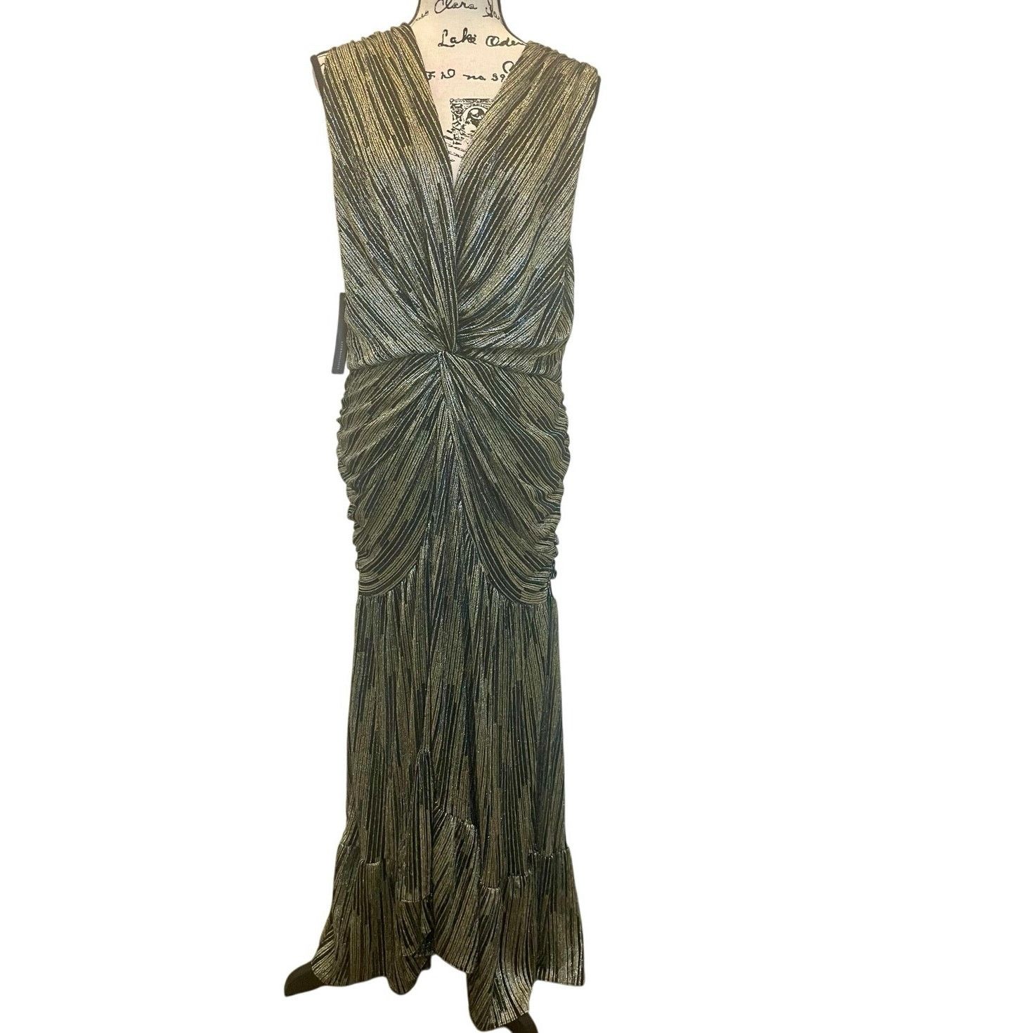 MISA Los Angeles MISA LOS ANGELES MAX DRESS METALLIC AVA TWIST RUCHED SZ XL Size XL / US 12-14 / IT 48-50 - 22 Thumbnail