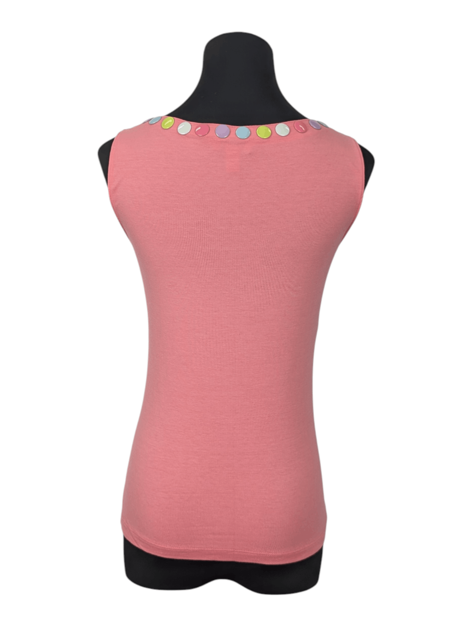 Moschino Moschino Cheap And Chic Pink Tank Top With Colorful Buttons Size S / US 4 / IT 40 - 2 Thumbnail