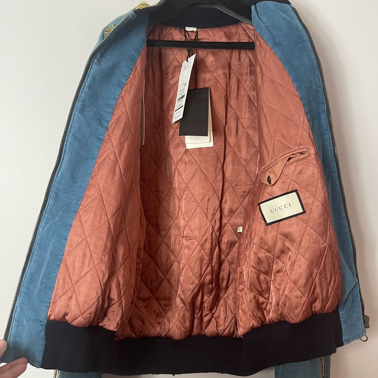 Gucci GUCCI Dragon Embroidered Corduroy Bomber Jacket M Size US M / EU 48-50 / 2 - 6 Thumbnail