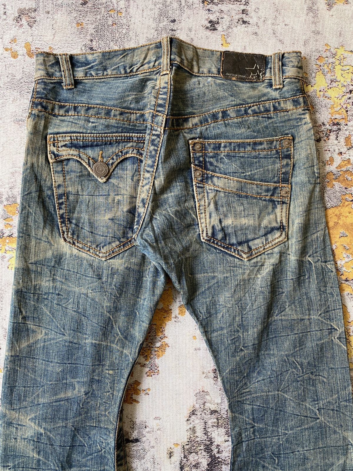 Japanese Brand Rattle Trap Claw Mark Distressed Curve Leg Flare Denim Size US 32 / EU 48 - 11 Thumbnail