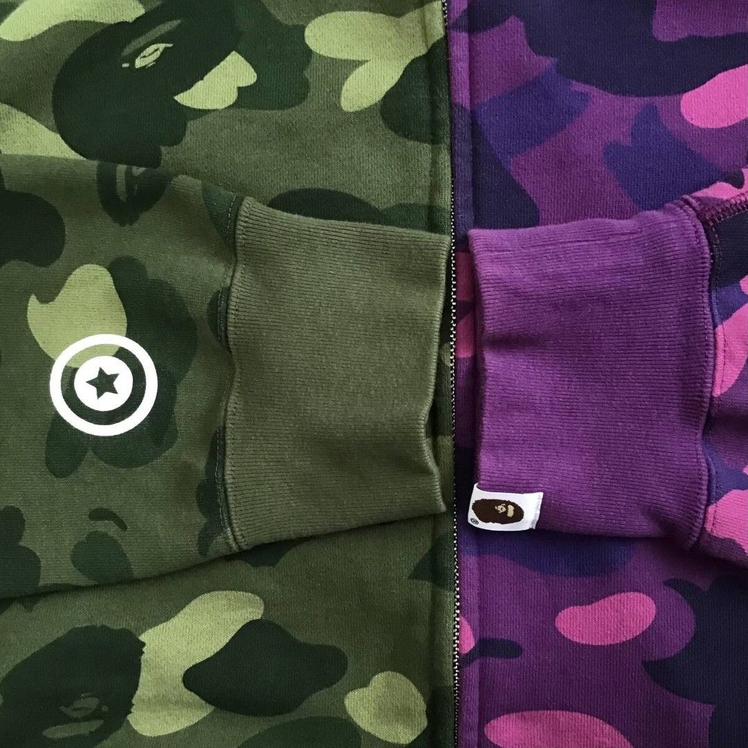 Bape 🔥2XL🔥 BAPE Shark full zip hoodie Purple camo x Green camo Size US XXL / EU 58 / 5 - 6 Thumbnail