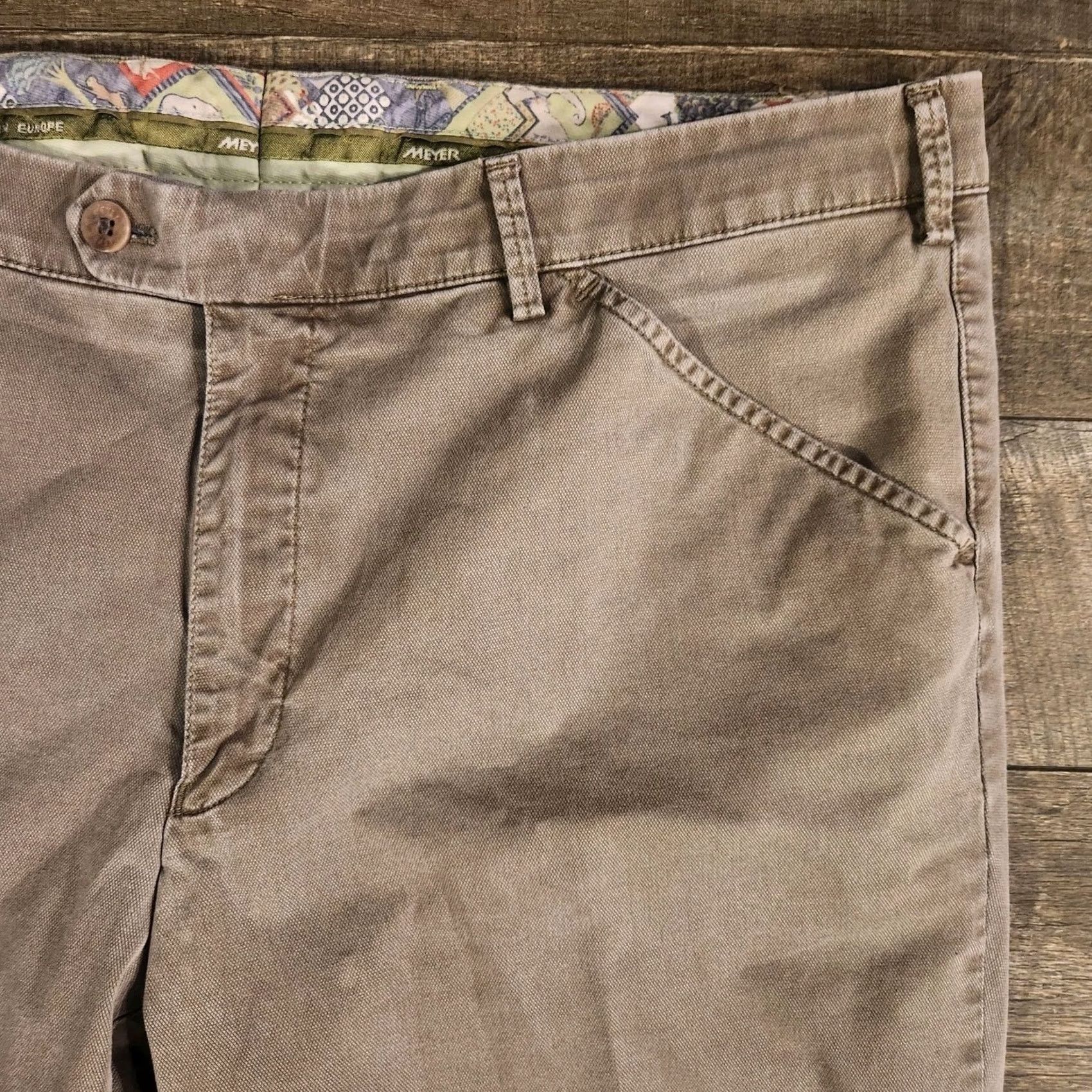 Vintage Meyer Chicago Mens 40x29 Trouser Beige Khaki Smart Casual Cotton Stretch Pants Straight 40in Inseam Mens Regular Beige City Size US 40 / EU 56 - 4 Thumbnail
