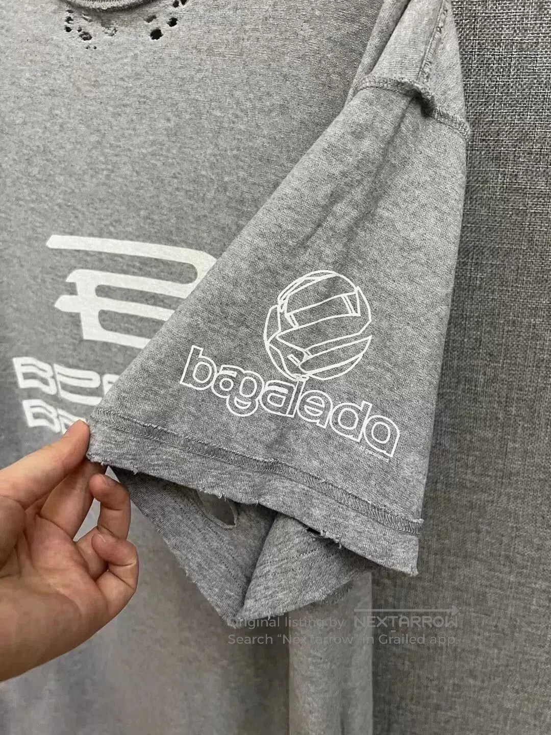 Balenciaga gray distressed short sleeve Balenciaga shirt. Size US S / EU 44-46 / 1 - 4 Thumbnail