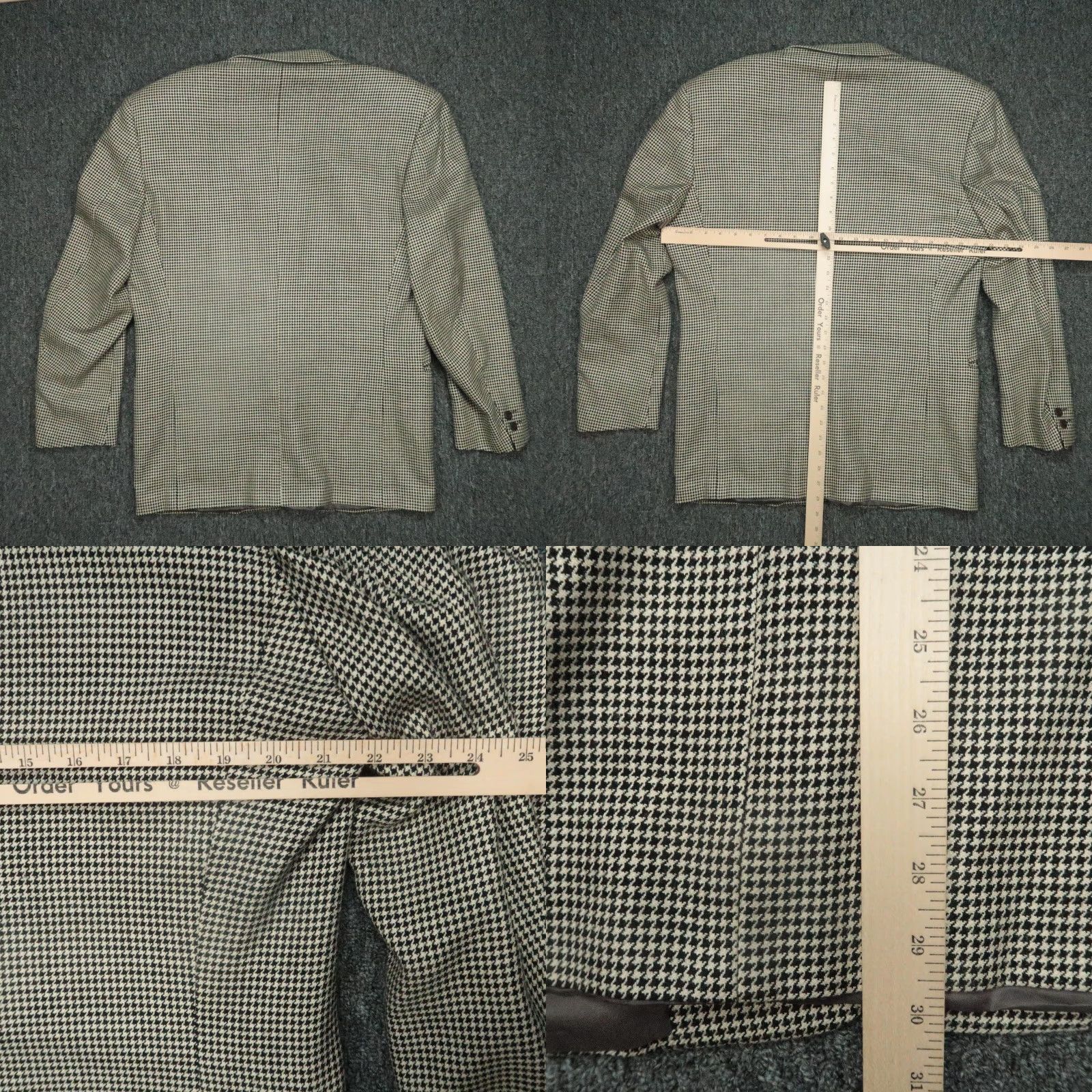 Canali VINTAGE Canali Blazer Mens 40 Beige Proposta Houndstooth Wool Silk Sport Coat Italy Size 40R - 8 Thumbnail