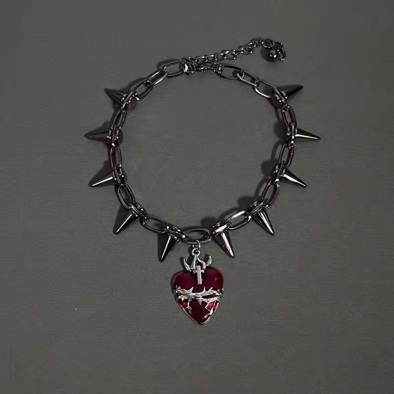 Jewelry Red Heart Pendant Necklace Size ONE SIZE - 3 Thumbnail