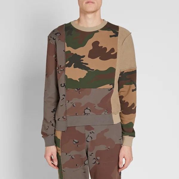Off-White Off White Reconstructed Camo Crewneck Size US XXS / EU 40 - 1 Thumbnail