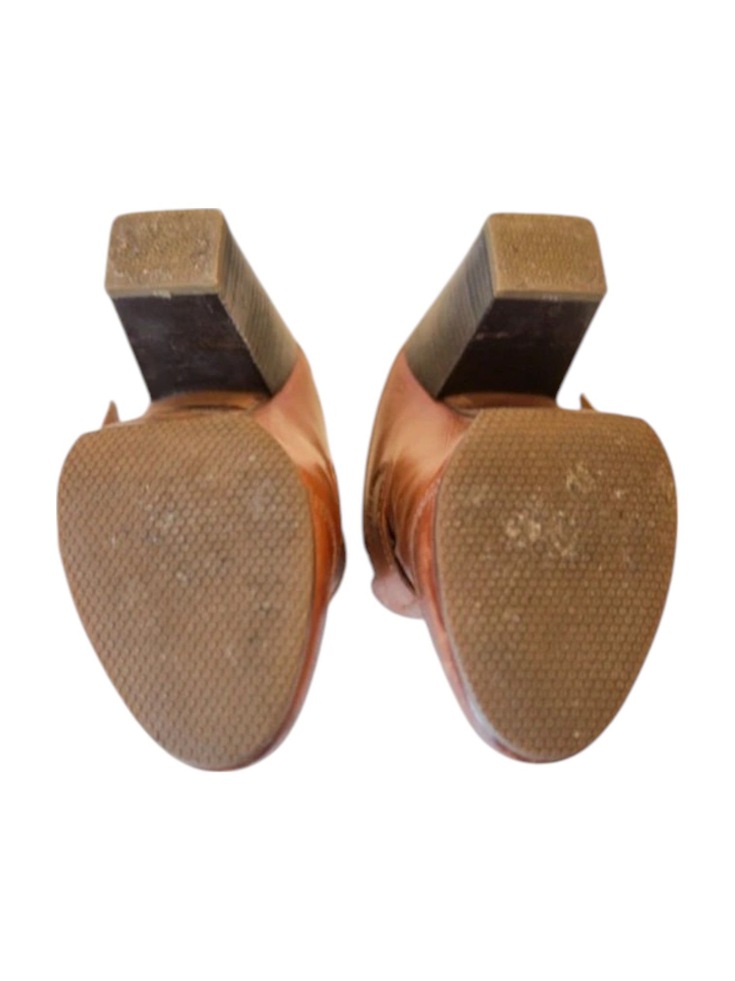 Dries Van Noten Dries Van Noten tan leather mule clogs stacked heel 2000s Size US 9 / IT 39 - 8 Thumbnail