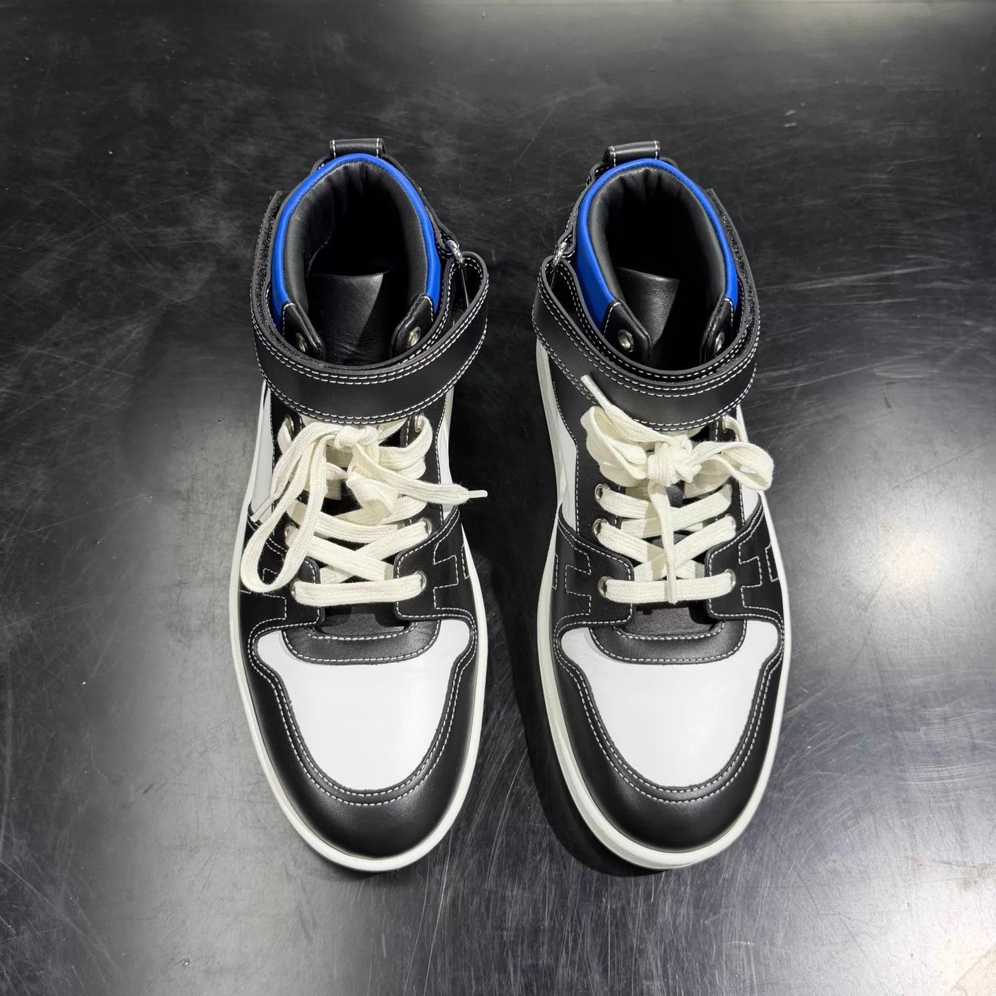 Hermes Hermes Freestyle x HF High-Top Sneakers Black White Blue 40 Size US 7 / EU 40 - 3 Thumbnail