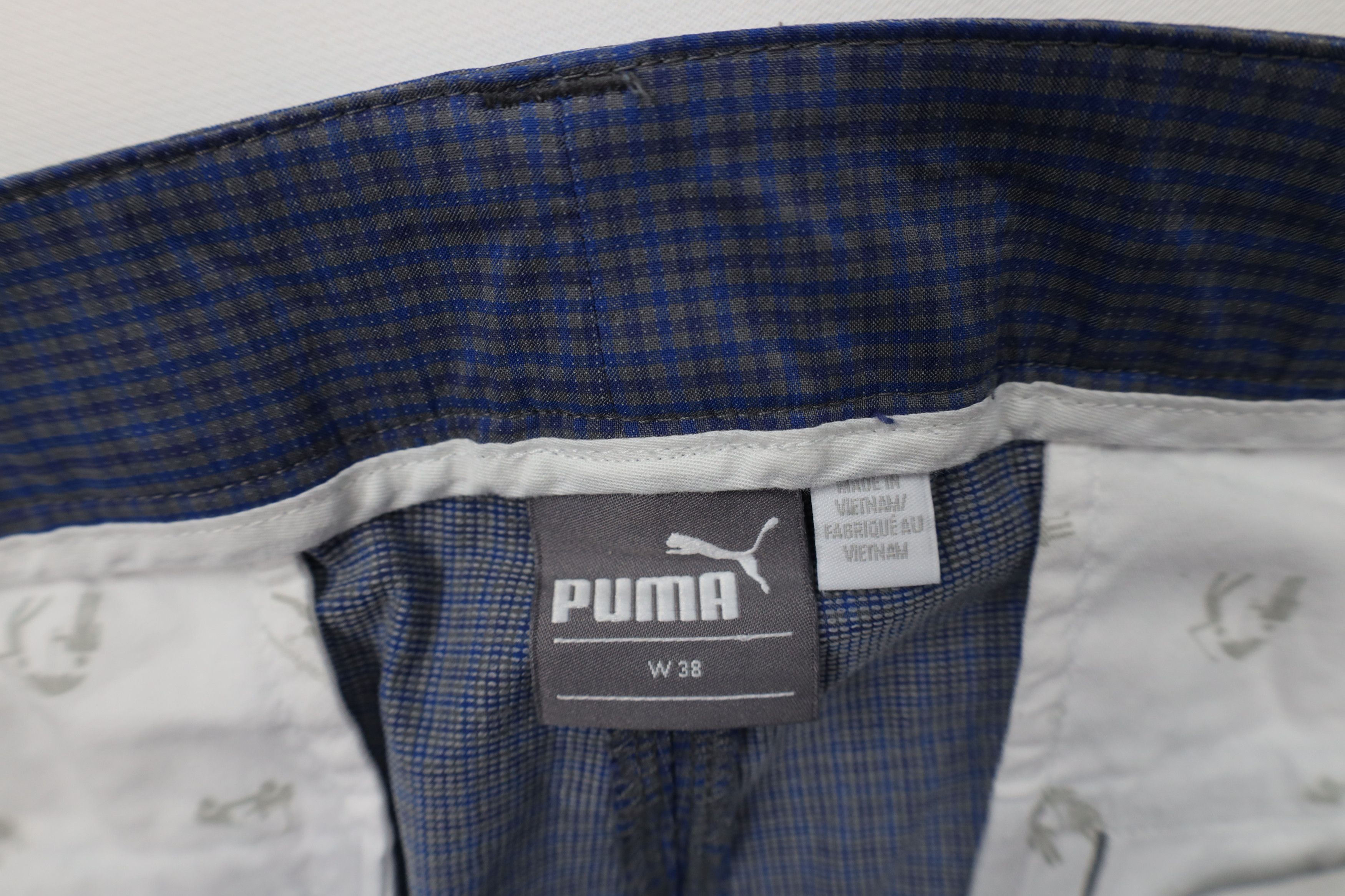 Puma Puma Golf Front Tech Golfing Chino Shorts Blue Plaid Check Size US 38 / EU 54 - 7 Thumbnail