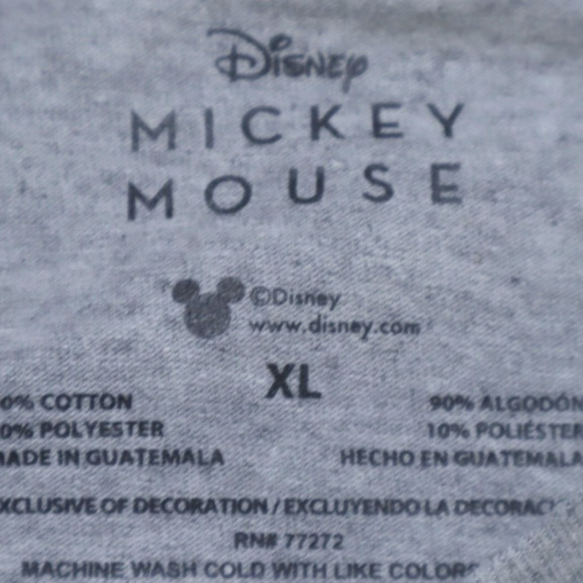 Disney VINTAGE Disney Mickey Mouse Felt Graphic Solid T-Shirt Gray Men's XL Size US XL / EU 56 / 4 - 5 Thumbnail