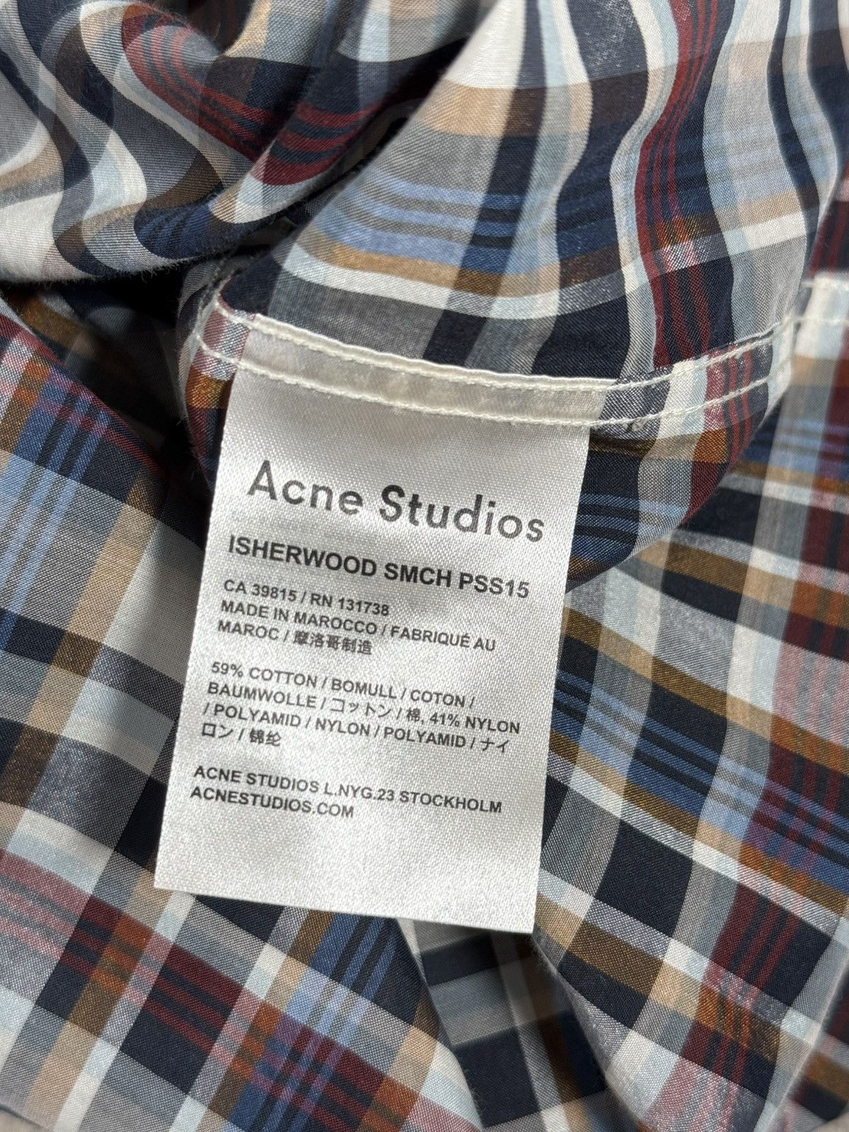 Acne Studios Acne Studios Isherwood PSS15 Checkered Button Up Shirt Size US L / EU 52-54 / 3 - 7 Thumbnail