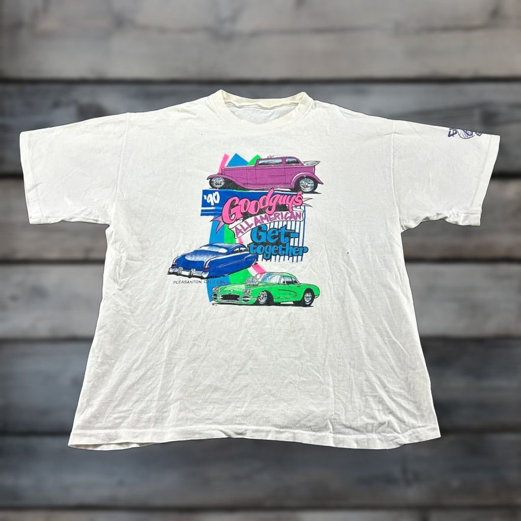 Vintage VINTAGE Good Guys Shirt Mens XL White Car Show Single Stitch Distressed 1990 90s Shirt Men White 90s Cars Size US XL / EU 56 / 4 - 1 Thumbnail