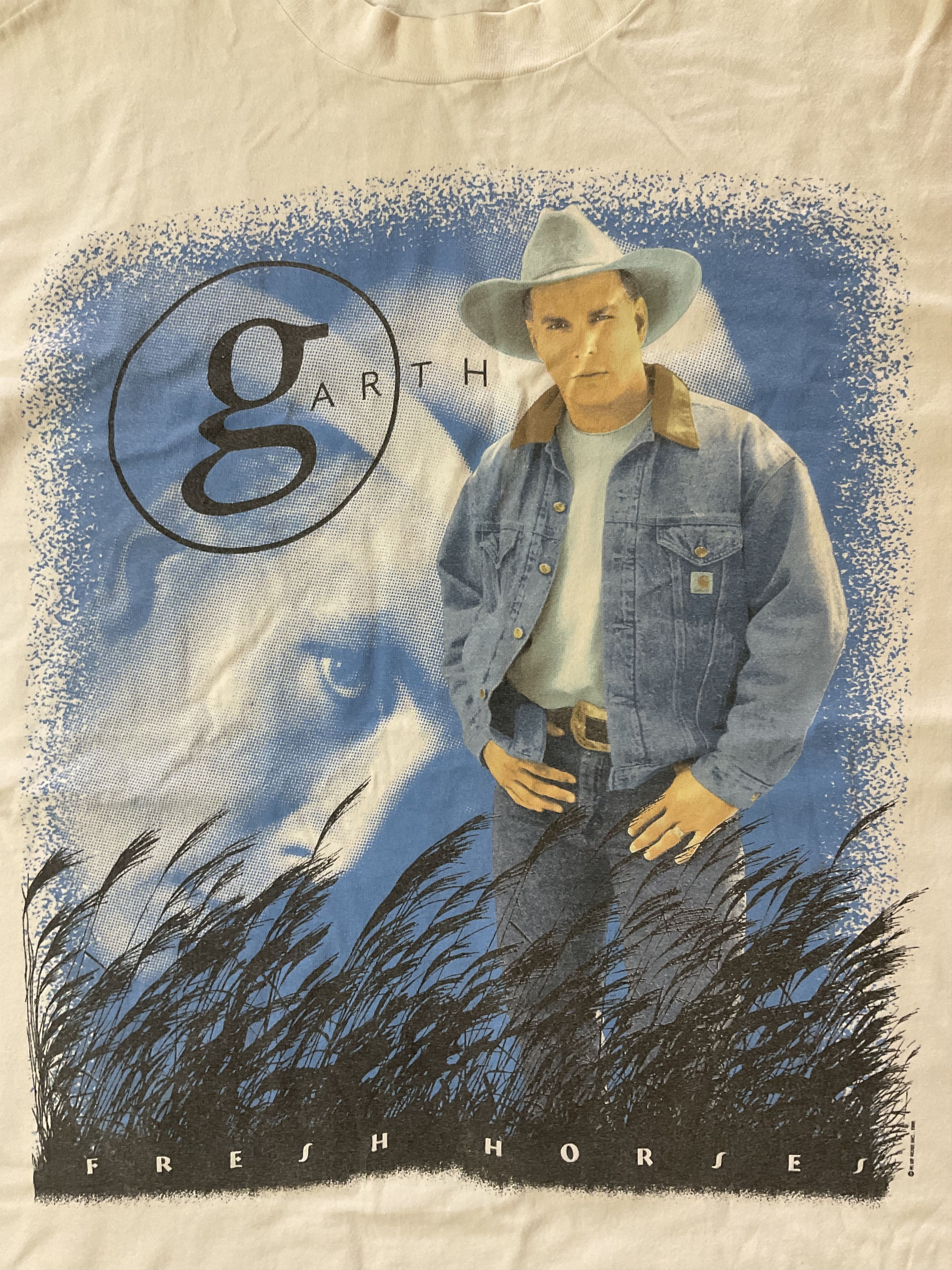 Band Tees Vintage 90s Garth Brooks Fresh Horses World Tour Tshirt Size US XXL / EU 58 / 5 - 3 Thumbnail