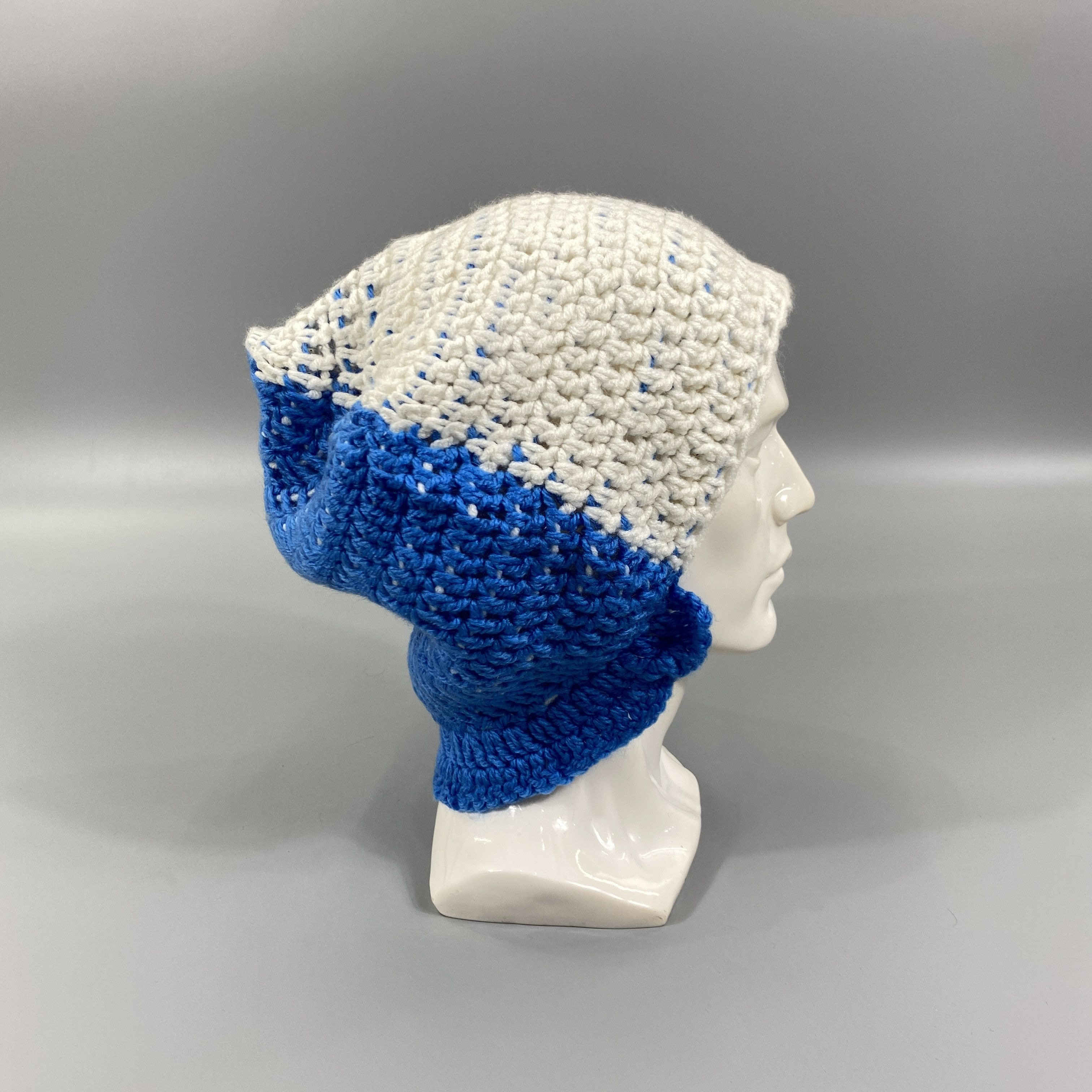 Japanese Brand Blue And White Knit Snow Cap Hat -BN925 Size ONE SIZE - 4 Thumbnail