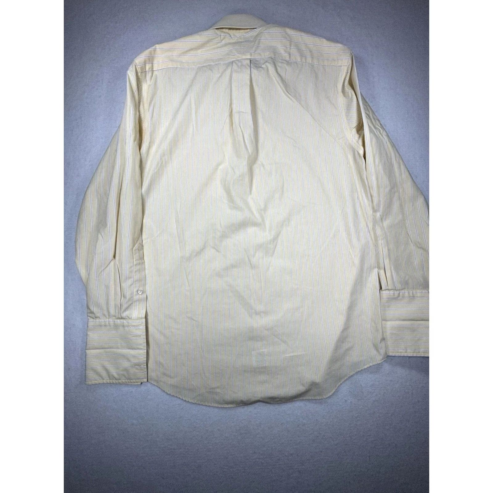 Stafford Stafford Dress Shirt Yellow 15.5 32/33 Non-Iron Button-Down French Cuff Regular Mens Shirt Size 42R - 8 Thumbnail