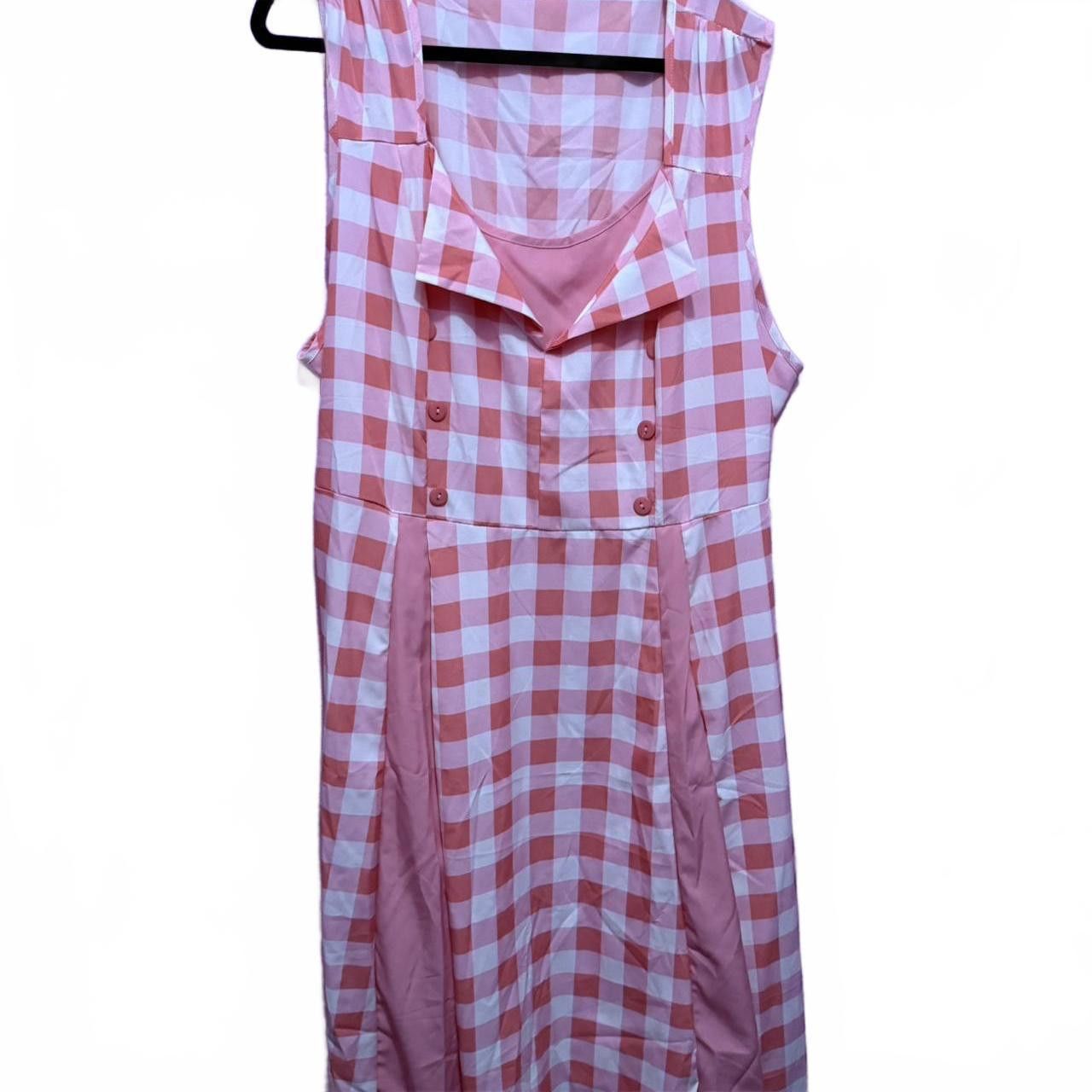 Designer Chic Pink Gingham Sleeveless Dress Size M / US 6-8 / IT 42-44 - 2 Thumbnail
