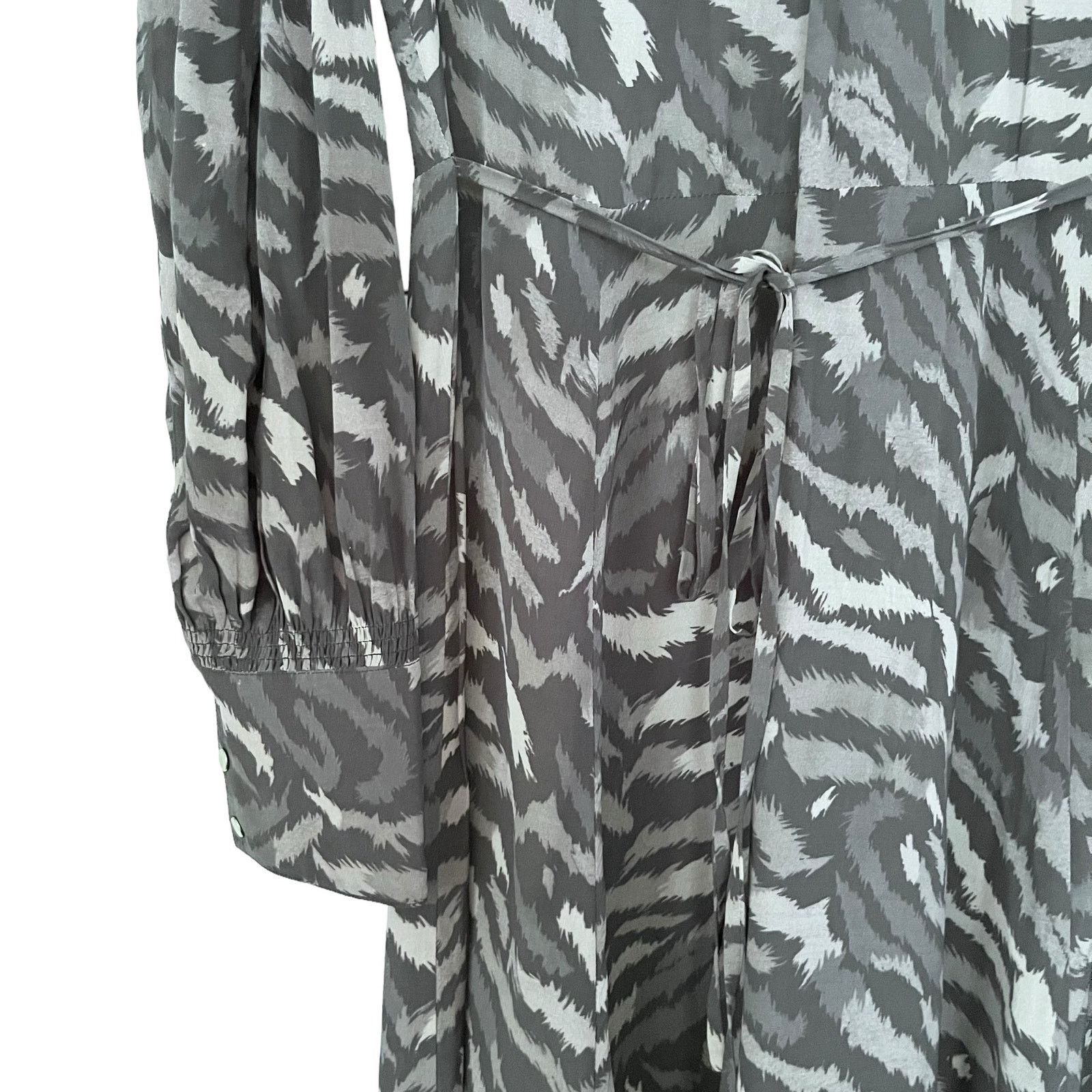 Allsaints All Saints Fayre Remix Animal Black Handkerchief Midi Dress Size S / US 4 / IT 40 - 5 Thumbnail
