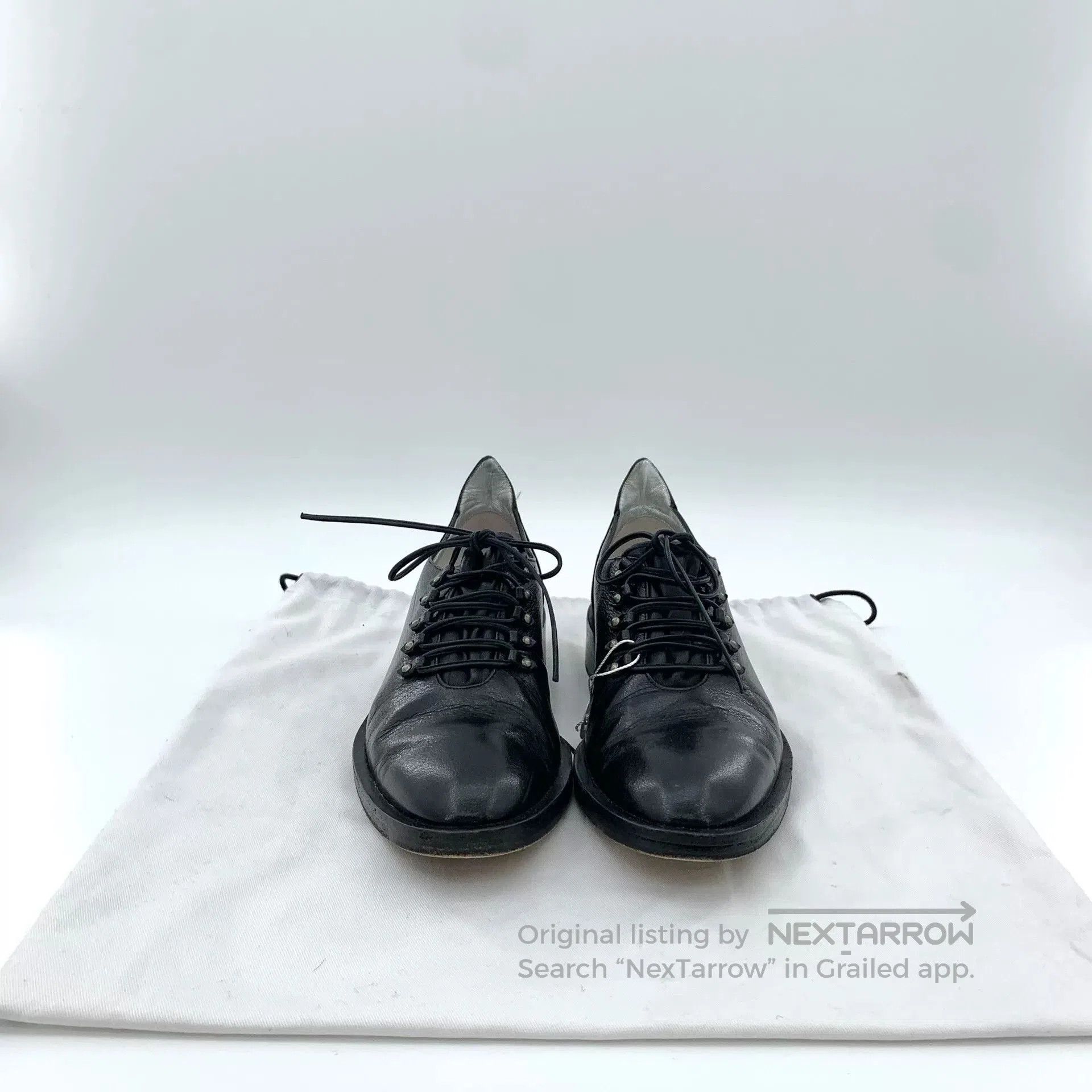 Givenchy Givenchy Black Lace-Up Derby Flats. Size US 5 / IT 35 - 9 Thumbnail