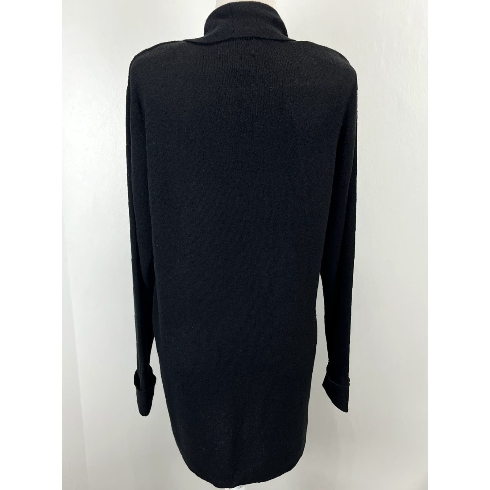 Vintage VINTAGE Chico's Cardigan Sweater XL Women Open Front Black 90s Minimalist Capsule Knit Cardigan Size XL / US 12-14 / IT 48-50 - 3 Thumbnail