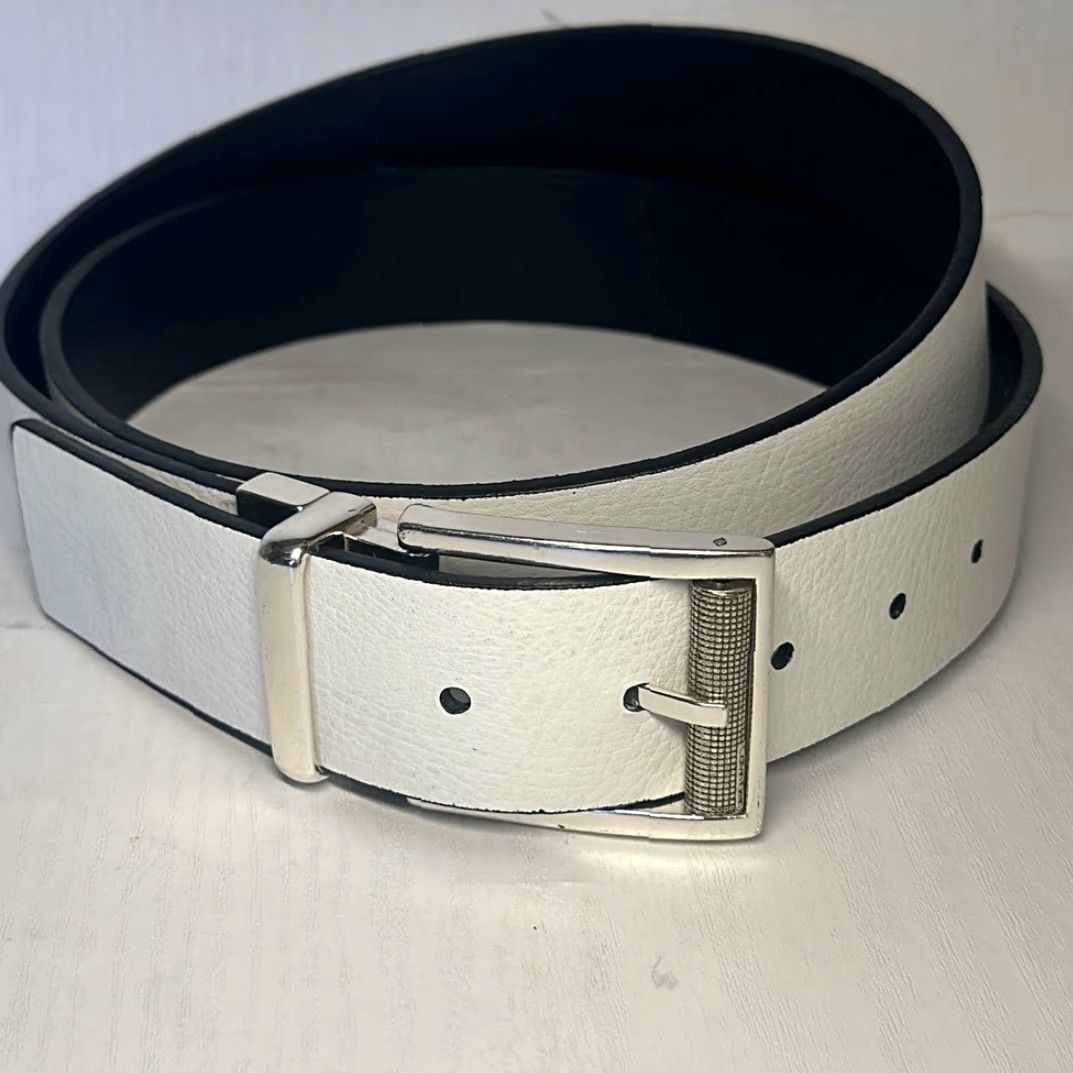 Calvin Klein Calvin Klein Men's Reversible Belt Harness Buckle Black/White 47" One Size Multicolor Roller Buckle Size ONE SIZE - 4 Thumbnail