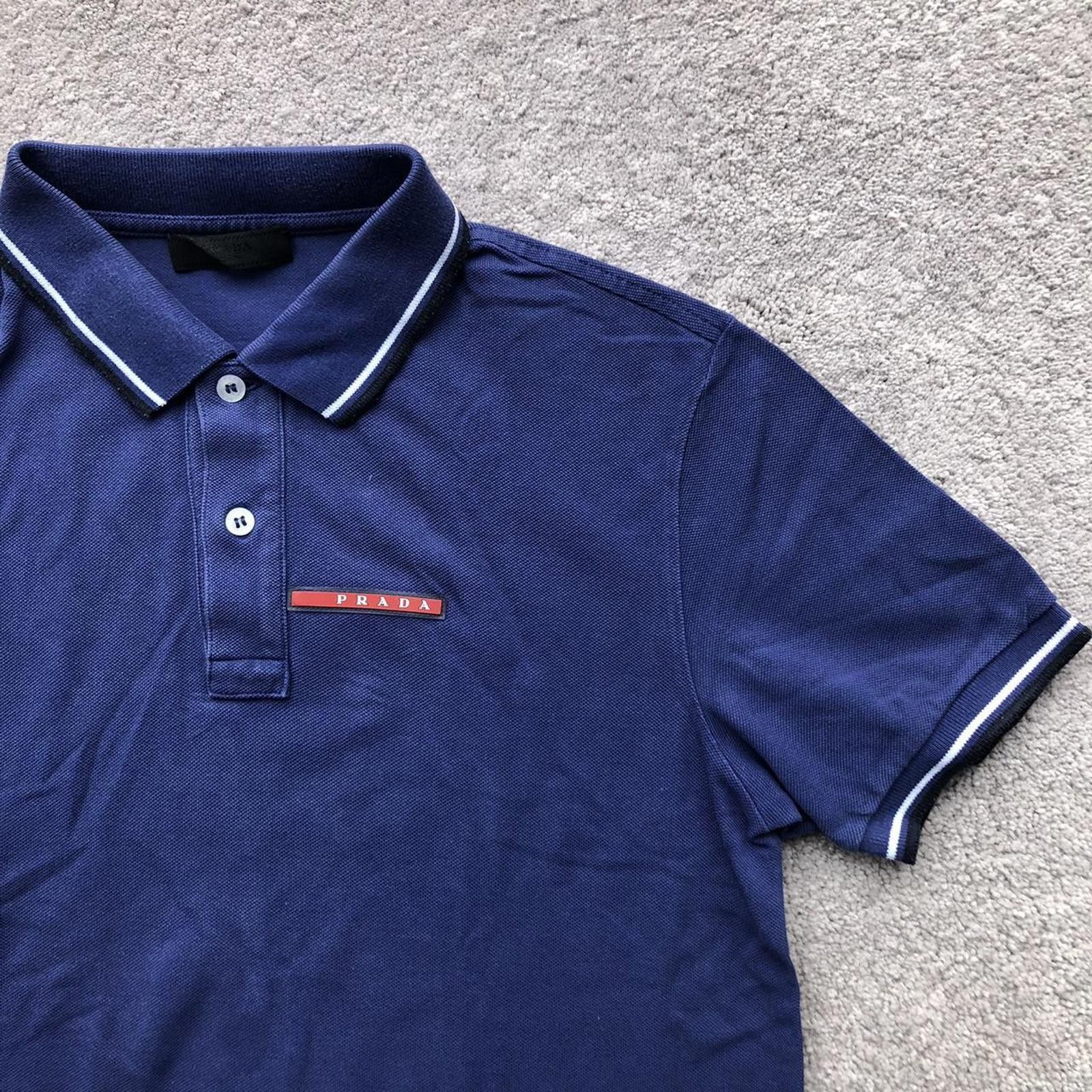 Prada Prada Royal Blue Red Tab Polo Shirt Size US M / EU 48-50 / 2 - 2 Thumbnail