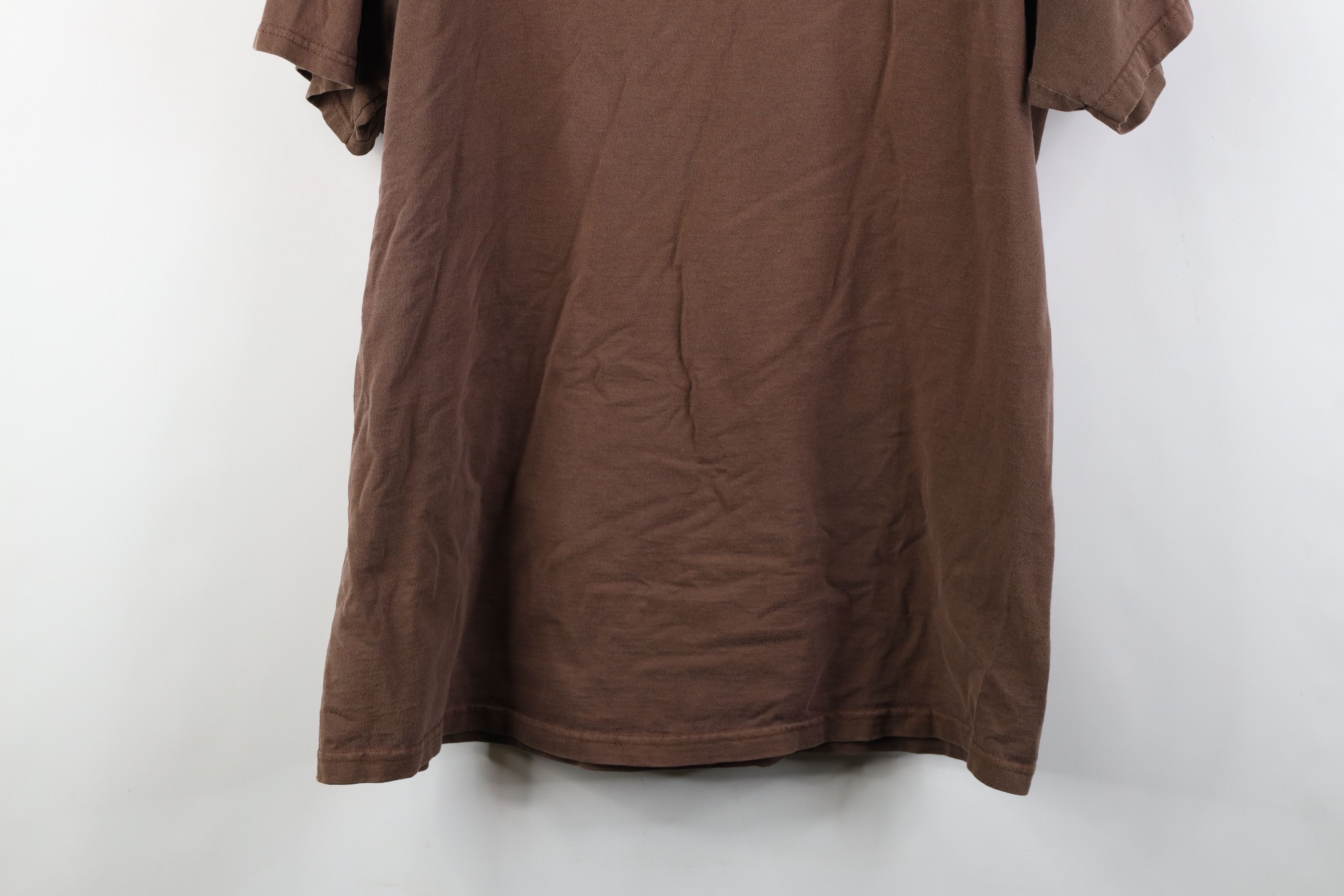 Vintage Vintage 90s Y2K Streetwear Blank Pocket T-Shirt Brown Cotton Size US L / EU 52-54 / 3 - 15 Thumbnail