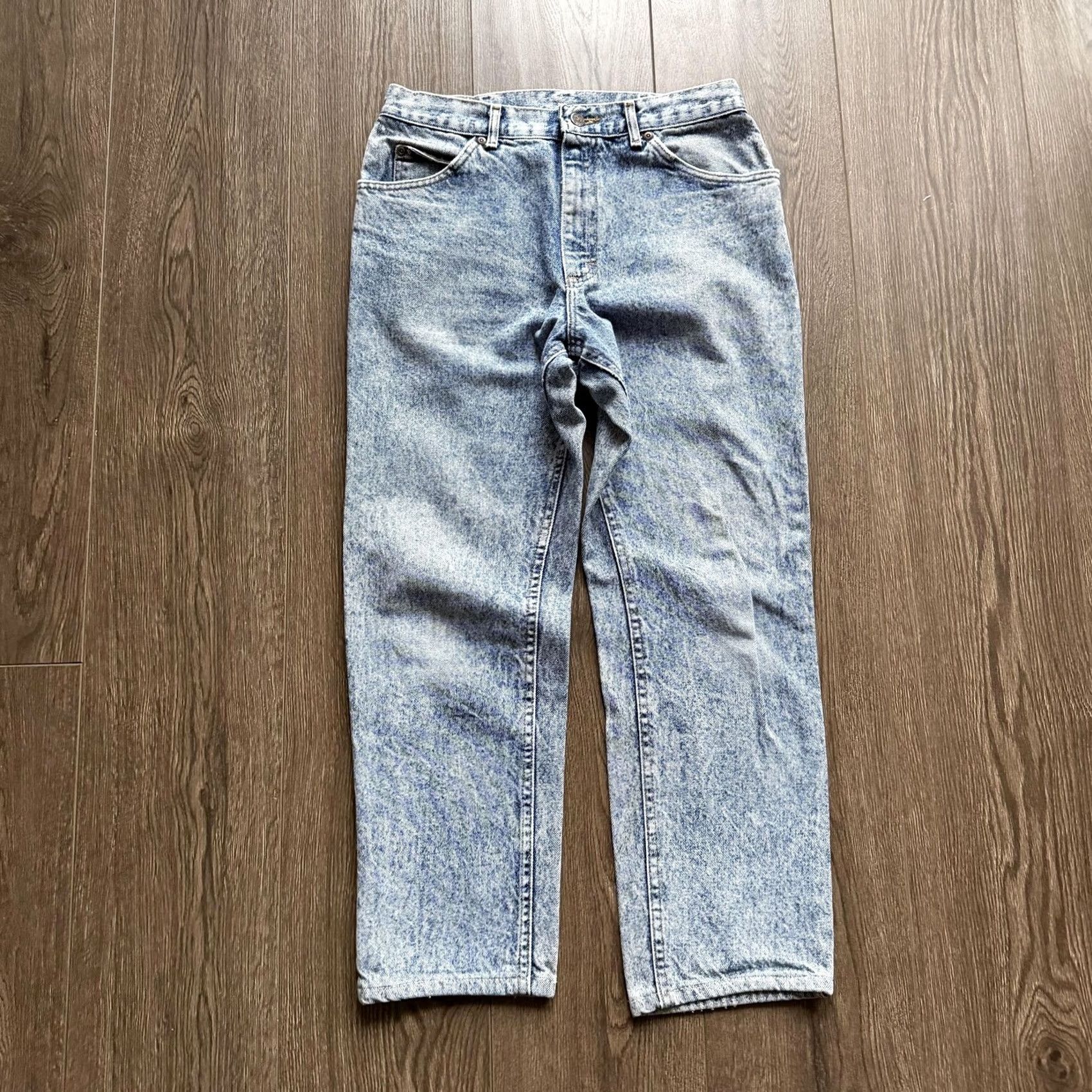 Lee VINTAGE Lee Jeans 32x30 Blue Acid Wash High Rise Straight Leg Denim 90s Mens Jeans Size US 32 / EU 48 - 6 Thumbnail
