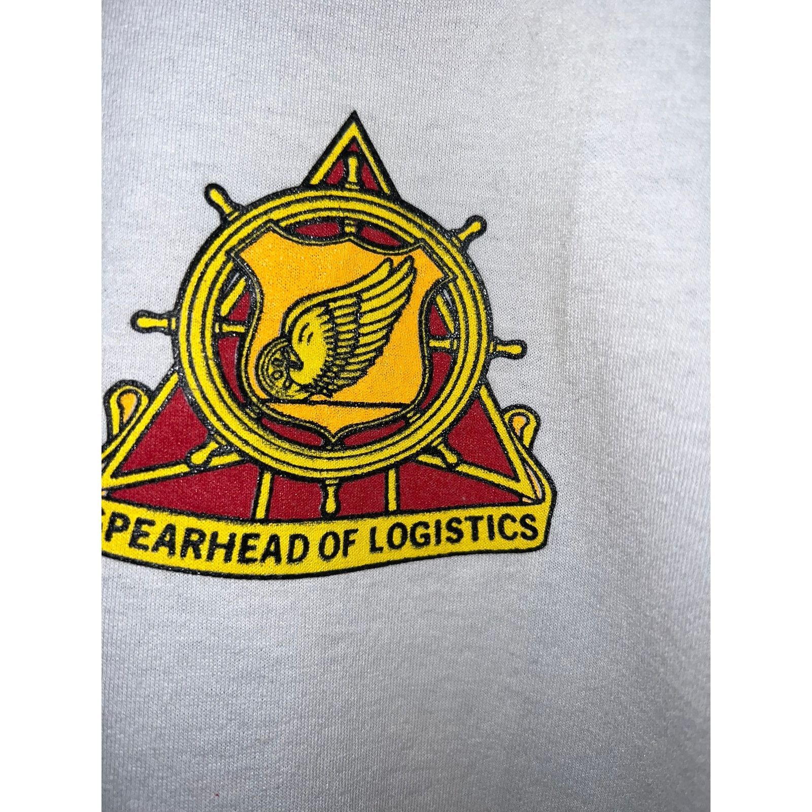 Hanes Vintage US Army Shirt Spearhead Of Logistics Gray 80s XL Size US XL / EU 56 / 4 - 4 Thumbnail