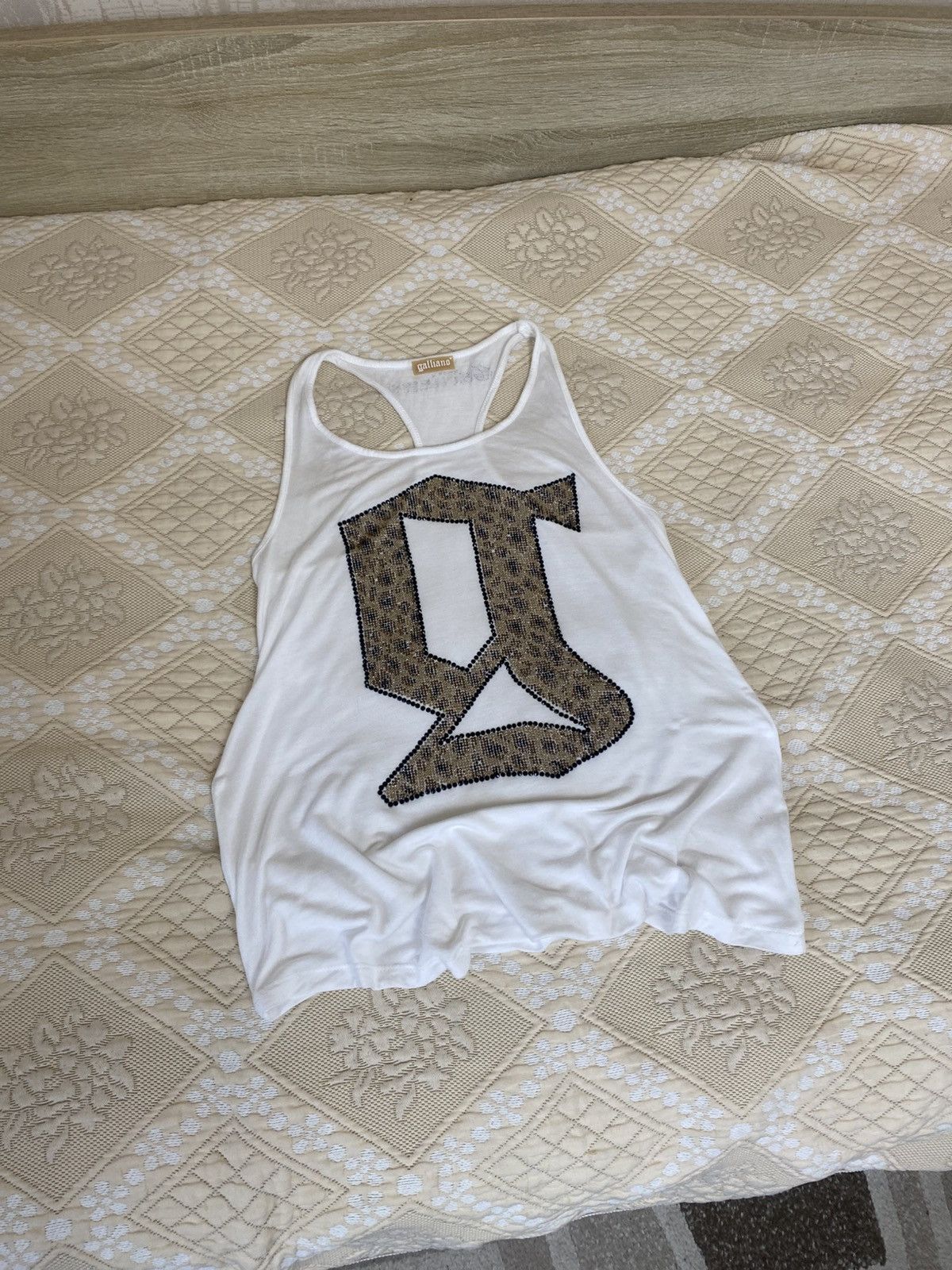 John Galliano × Vintage 🔥 VINTAGE GALLIANO 2000s RHINESTONES TANK TOP Y2K Hlamour Size XS / US 0-2 / IT 36-38 - 8 Thumbnail