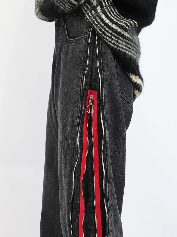 Designer × Japanese Brand Streetwear Fashion Side Zipper Oversized Jeans Pants Size US 31 - 4 Thumbnail