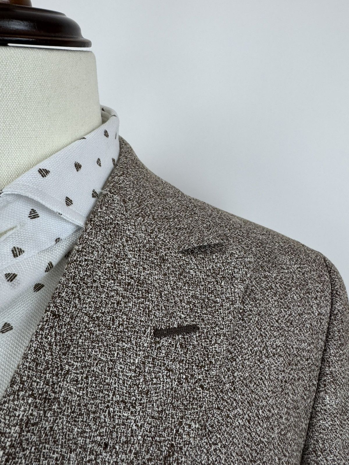 Suitsupply Suitsupply Linen Brown double-breasted coat Mens size 44L Size US XL / EU 56 / 4 - 4 Thumbnail