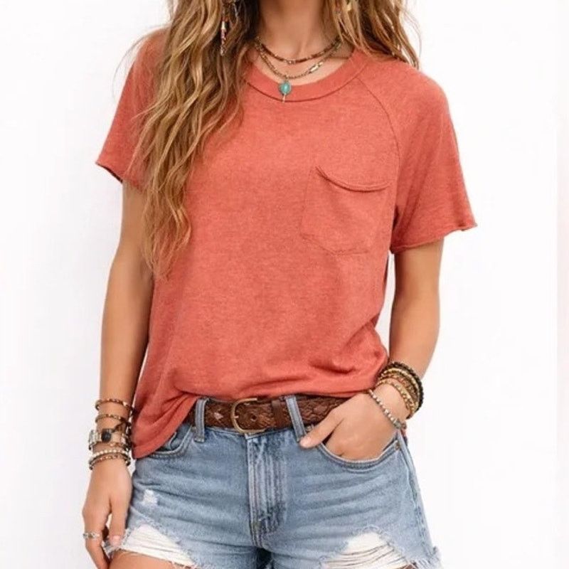 Free People Free People Kyota Slub Tee M Boho Raglan Burnout Slouchy Size M / US 6-8 / IT 42-44 - 1 Thumbnail
