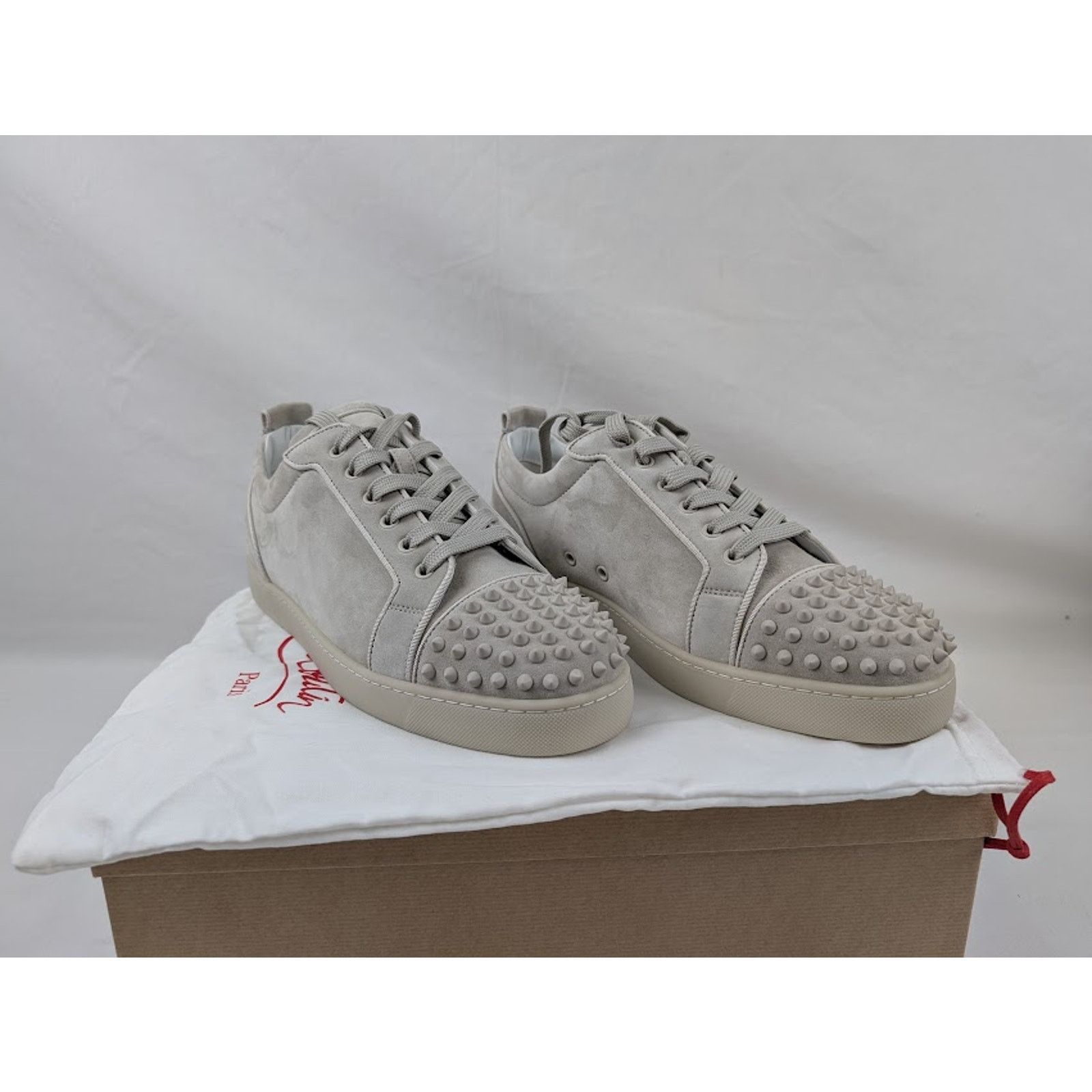 Christian Louboutin o1rshd1 Q:2 / Louis Junior Spikes Orlato Sneakers in Albatre Size US 13 / EU 46 - 1 Thumbnail