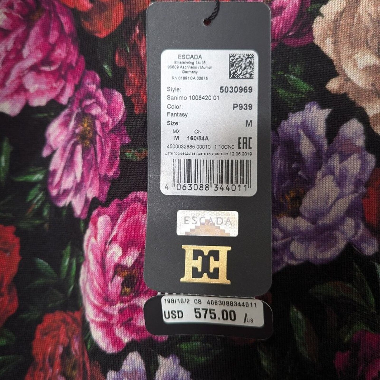 Escada Escada Pink Floral Rose Print Short Sleeve Knit Top NWT M Size M / US 6-8 / IT 42-44 - 9 Thumbnail
