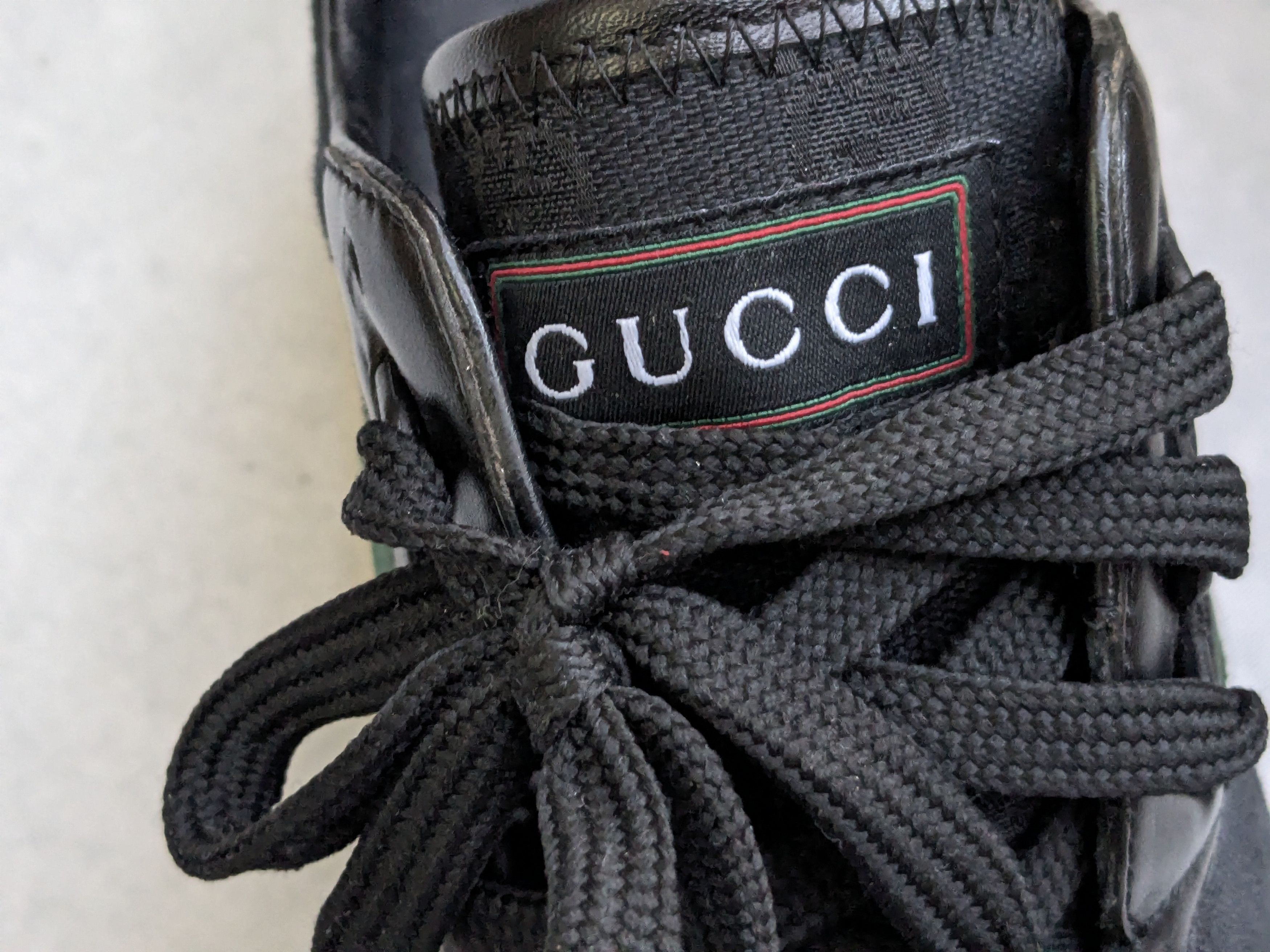 Gucci Gucci Sneakers Black 9.5 Web Leather Low Tops Size US 9.5 / EU 42-43 - 10 Thumbnail