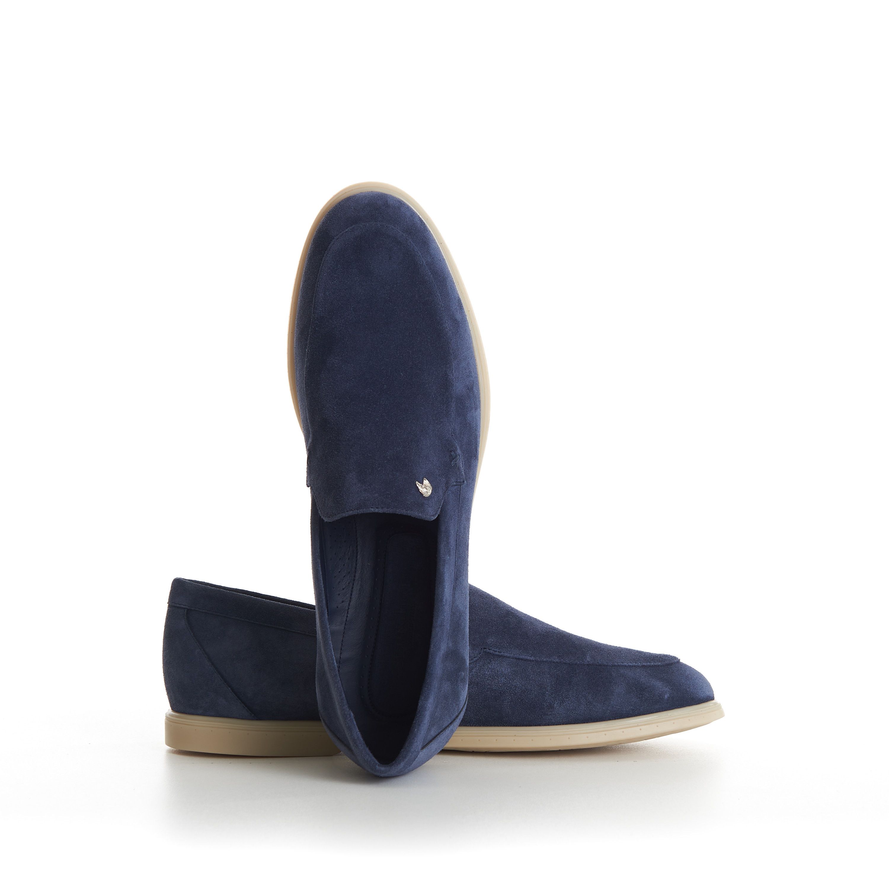 Stefano Ricci Blue Suede Slip-On Loafer - Eagle Head Application Size US 10.5 / EU 43-44 - 12 Thumbnail