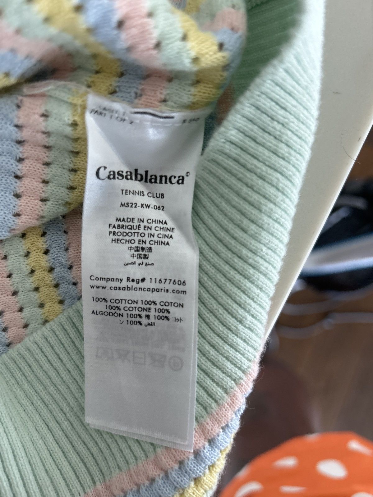 Casablanca Casa Blanca Mint Striped Polo Shirt Size US XXL / EU 58 / 5 - 3 Thumbnail