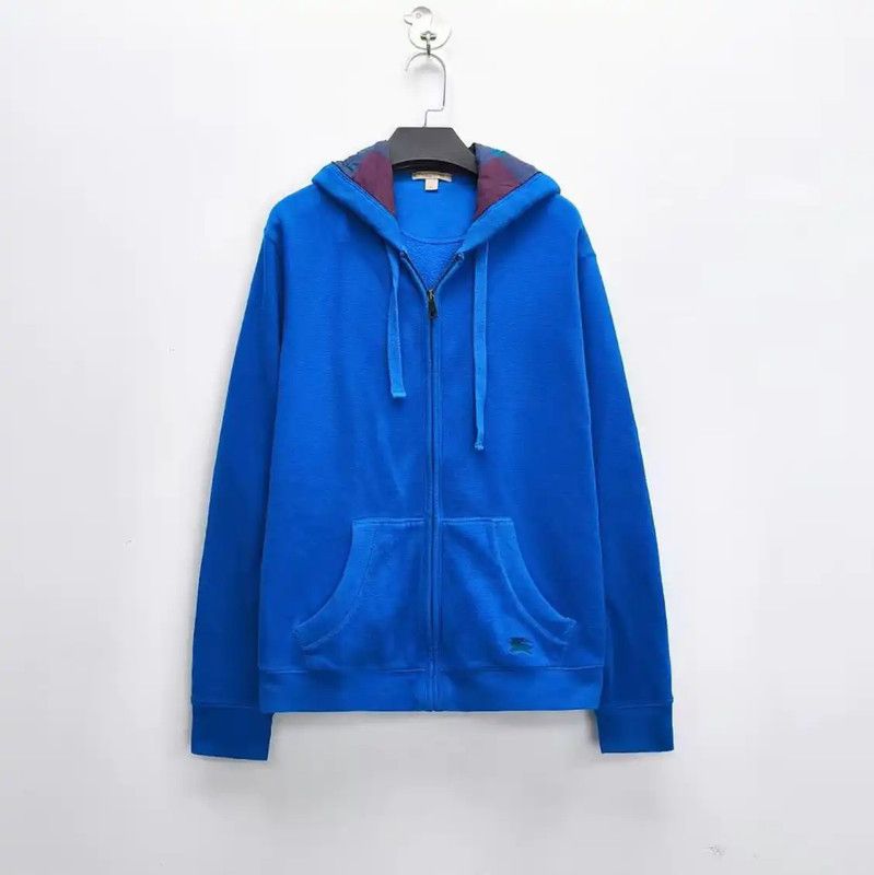 Burberry Blue Cotton Blend Embroidered Sweatshirt