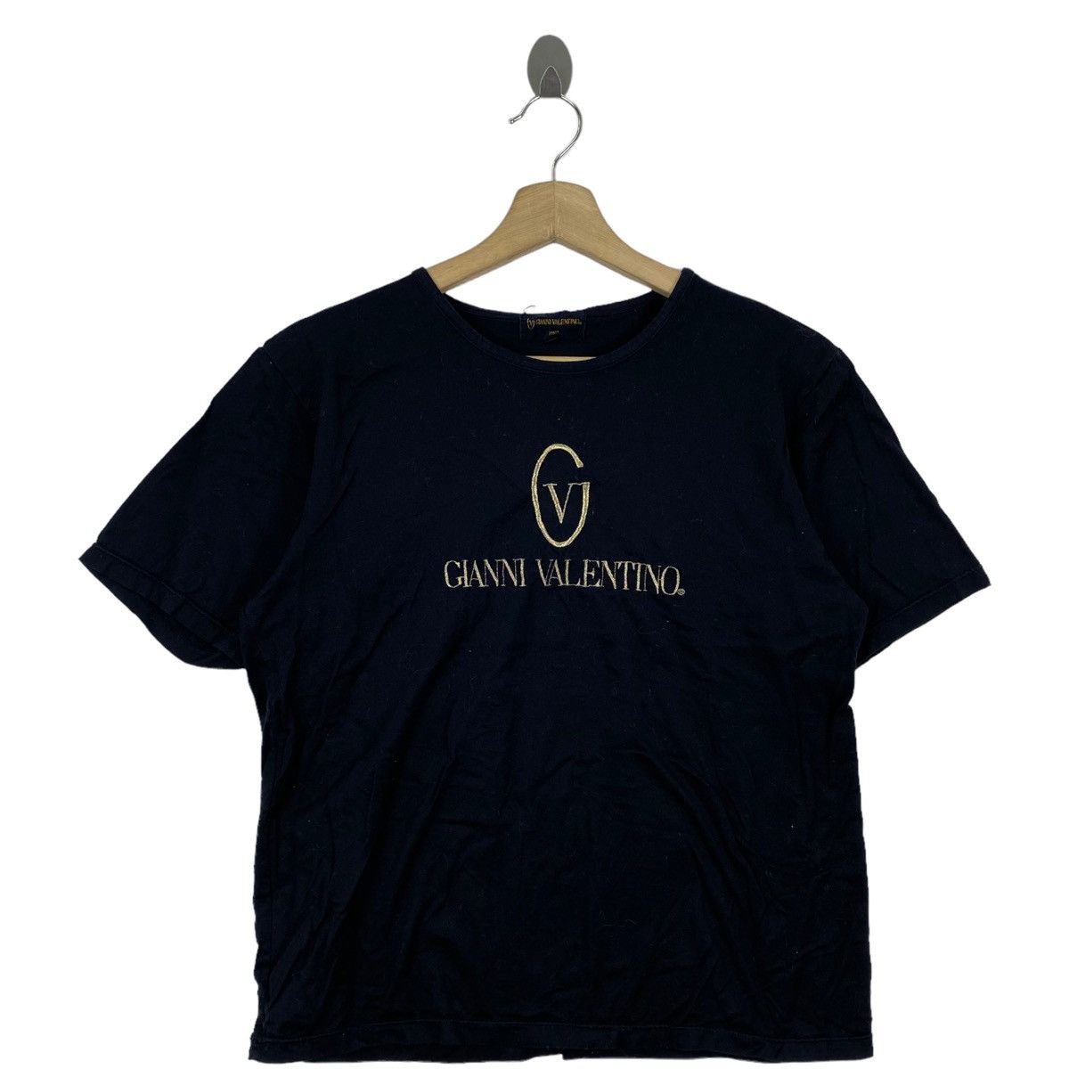Other Vintage GIANNI VALENTINO ITALY Embroidered Brand Black Short Size US L / EU 52-54 / 3 - 1 Thumbnail