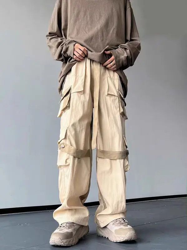 VIBE Khaki High Street Vintage Loose Fit Work Pants Size US 30 / EU 46 - 8 Thumbnail
