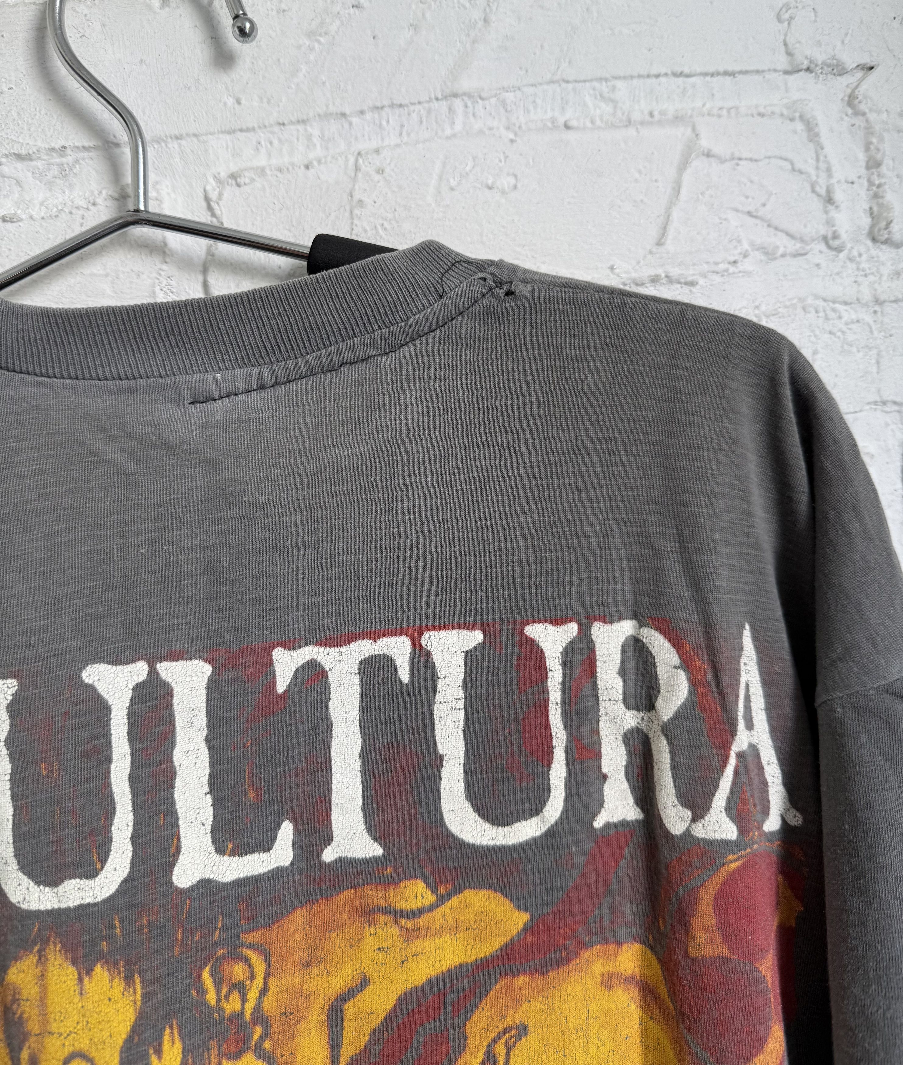 Band Tees RARE Vintage Sepultura Against Europe Tour 1998 t-shirt Size US XL / EU 56 / 4 - 9 Thumbnail