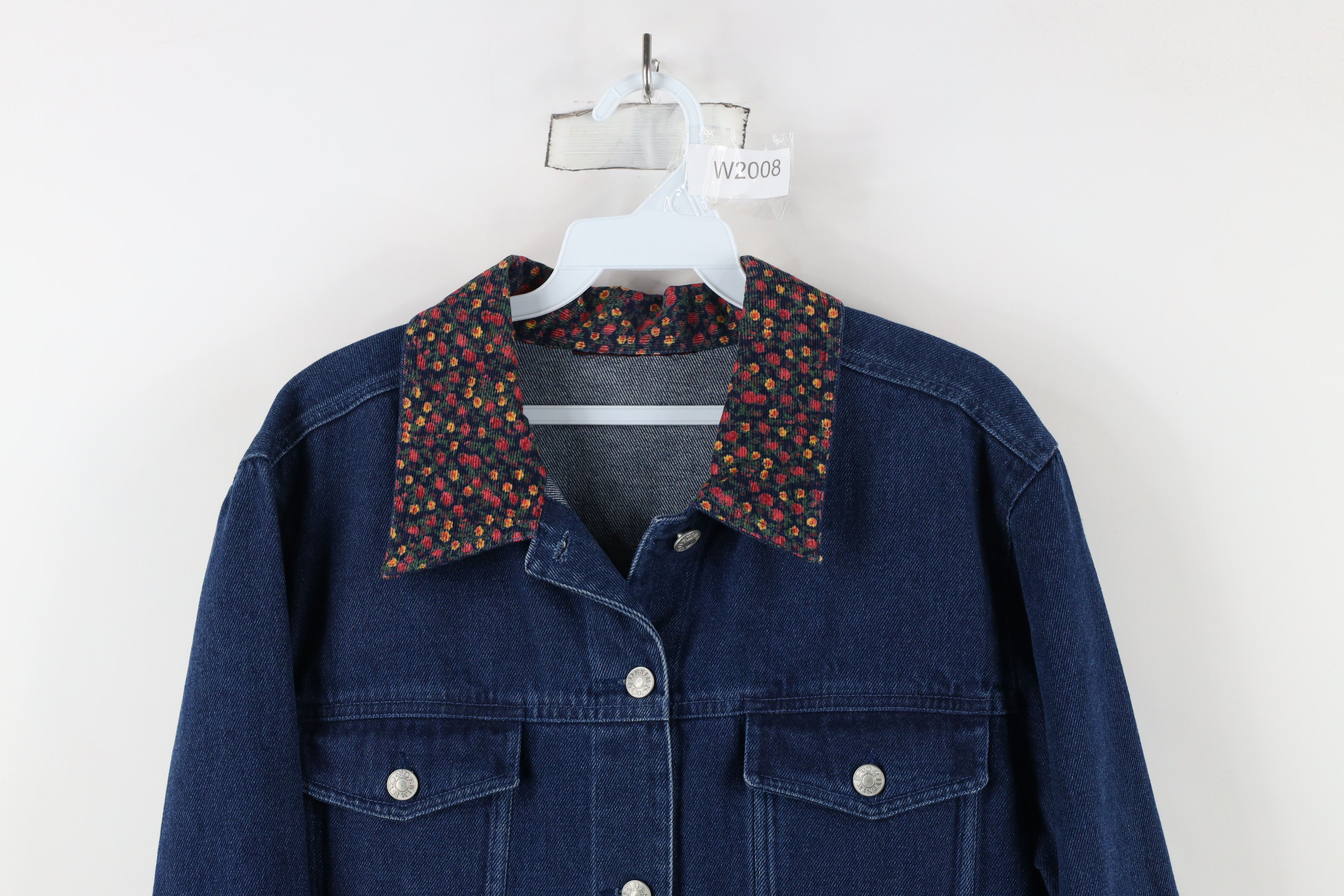 Vintage Vintage 90s Streetwear Patchwork Flower Denim Trucker Jacket Size L / US 10 / IT 46 - 2 Thumbnail