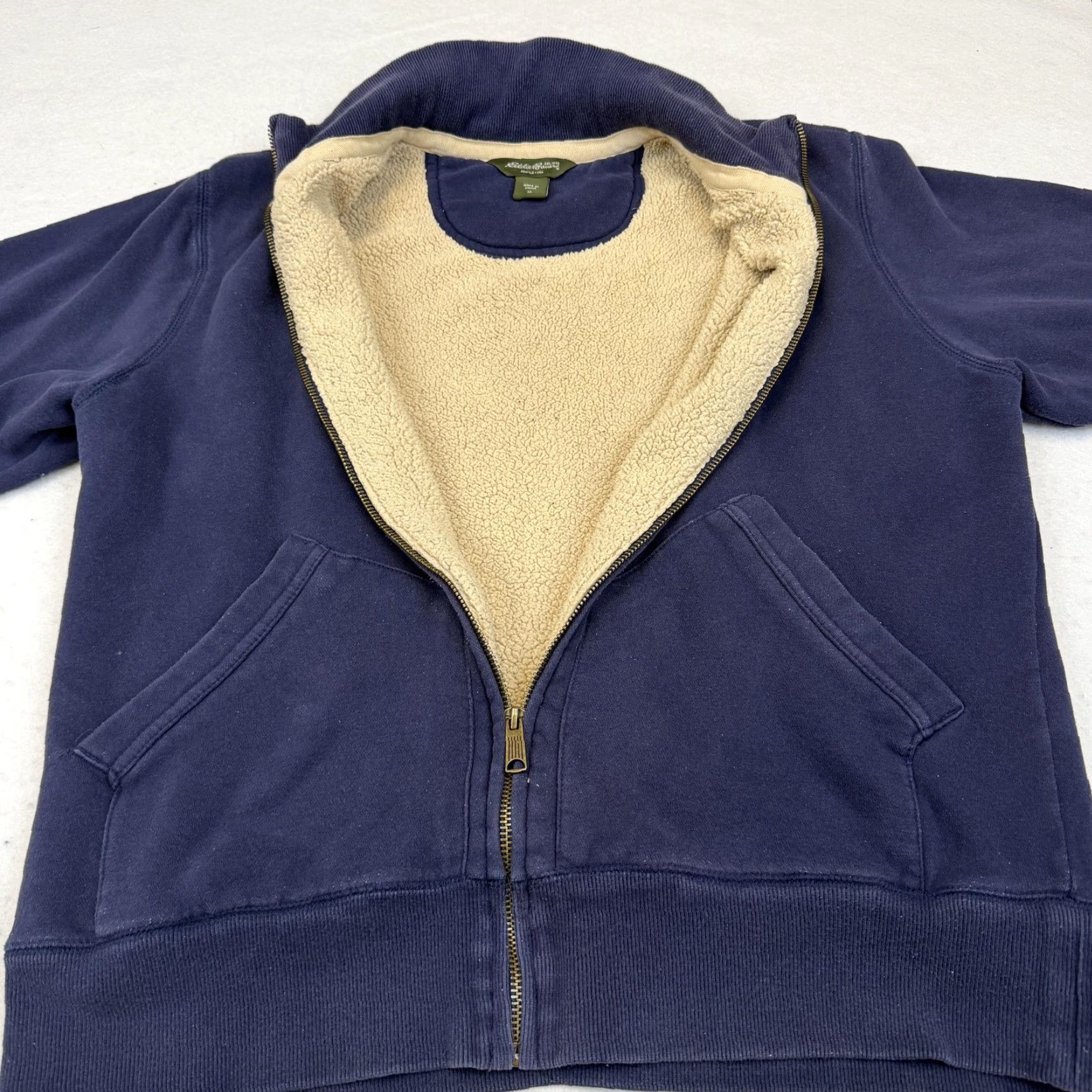 Eddie Bauer Eddie Bauer Sweatshirt Mens XL Blue Full Zip Mock Neck Lined Fleece Pockets Heavyweight Zip Size US XL / EU 56 / 4 - 4 Thumbnail