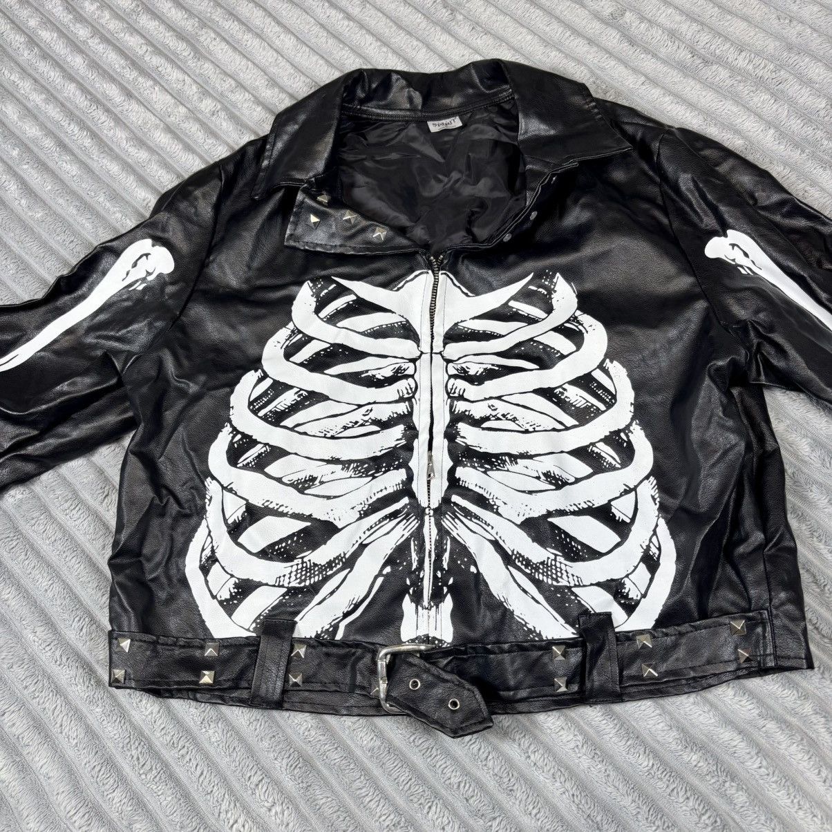 Other Spirit Halloween size XLarge Skeleton faux Leather Jacket Size XL / US 12-14 / IT 48-50 - 3 Thumbnail