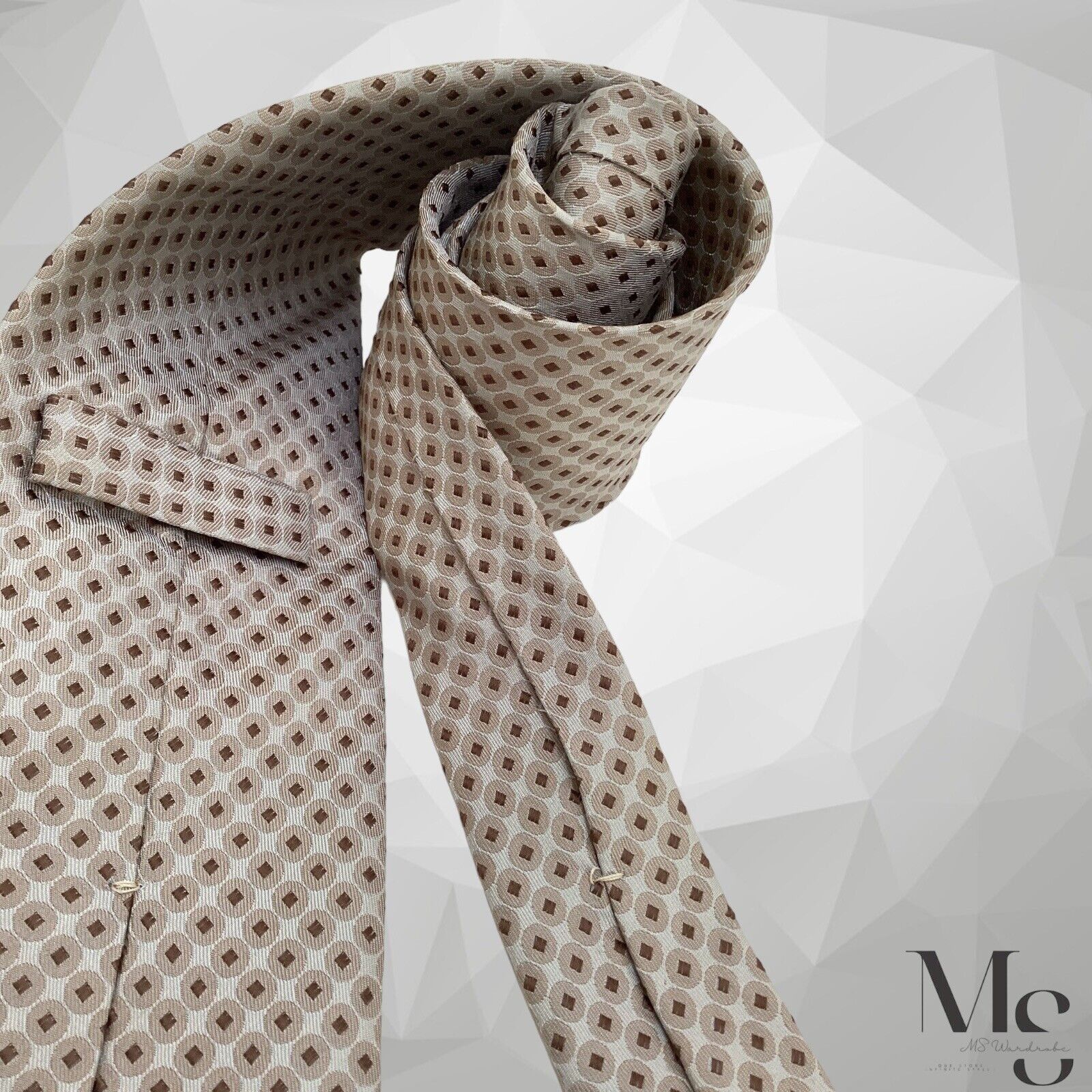 Other TOM RUSBORG Beige Geometric Luxury Silk Tie Made In Italy Size ONE SIZE - 5 Thumbnail